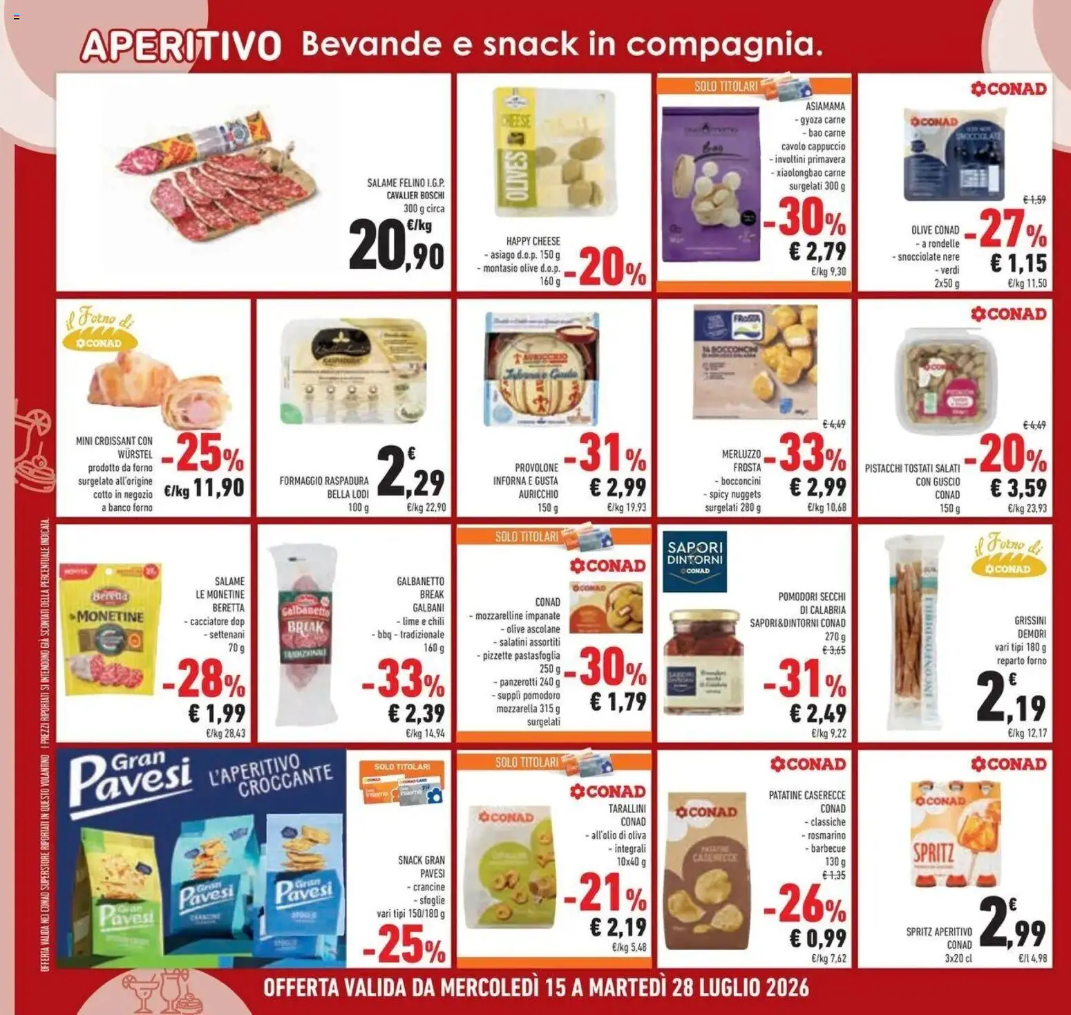 Volantino Conad del 14/07/2026 | Pagina: 22 | Prodotti: Patatine, Pomodori, Wurstel, Lime