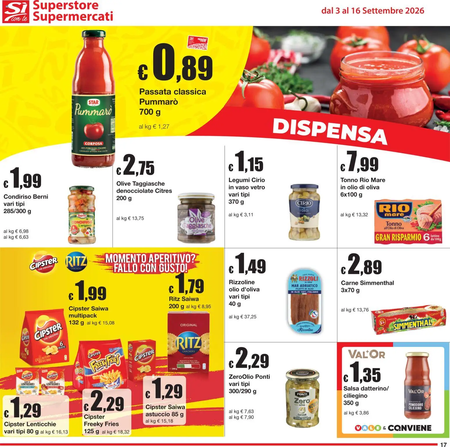 Volantino Sì con Te del 03/09/2026 | Pagina: 17 | Prodotti: Ceci, Lenticchie, Tonno, Carne
