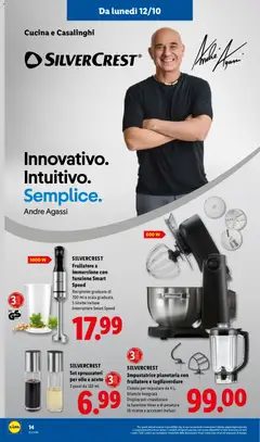 Anteprima del volantino SILVERCREST Impastatrice planetaria con frullatore e tagliaverdure, Impastatrice planetaria con frullatore e tagliaverdure, ciotola per impastare da 4 L, bilancia integrata, display per visualizzare la funzione timer e di pesatura, 10 ricette e accessori inclusi valido a partire dal 08/10/2026 | Pagina: 34