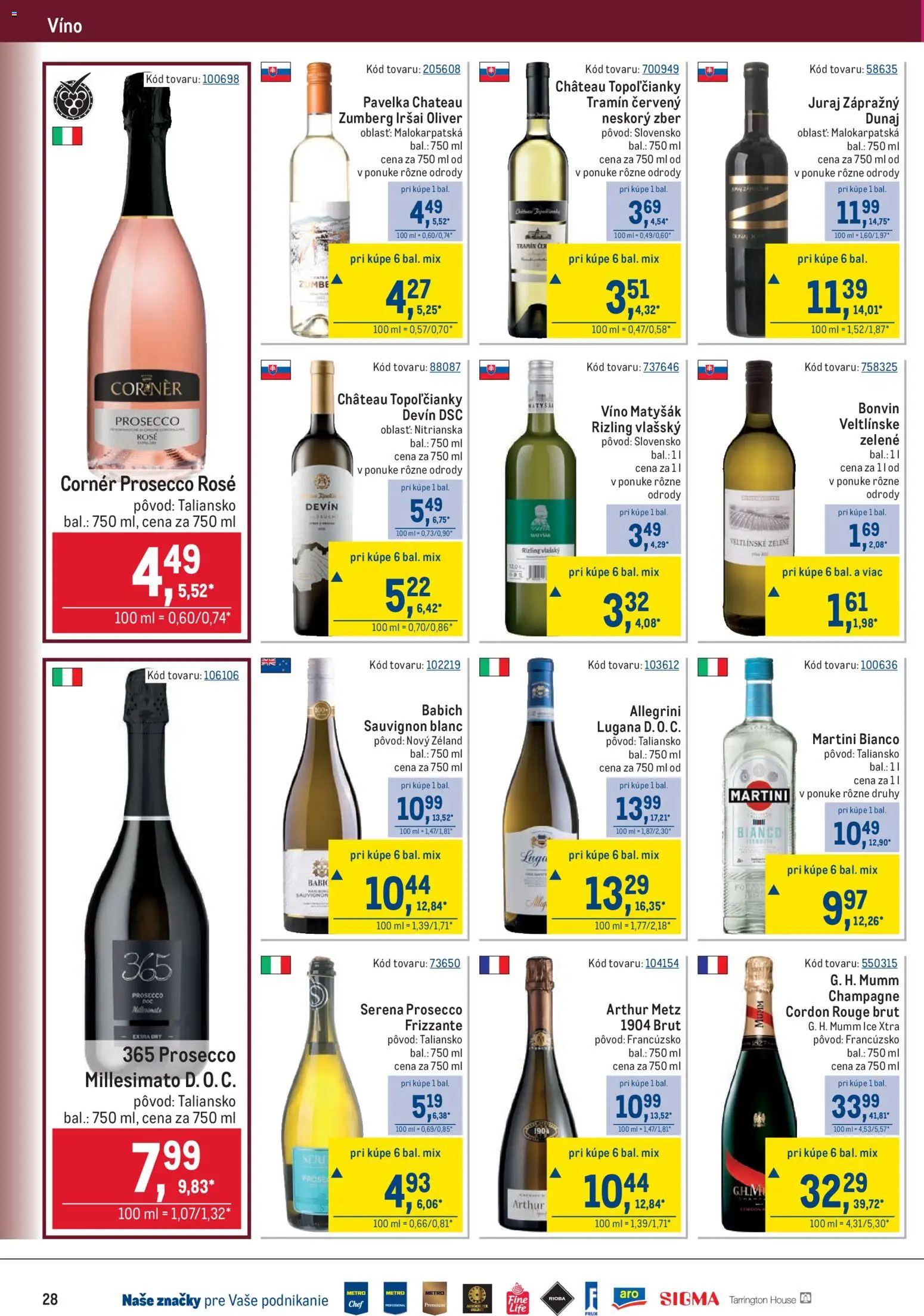Nové Metro akcie – leták je platný od 20.05.2026 | Strana: 28 | Produkty: Víno, Prosecco