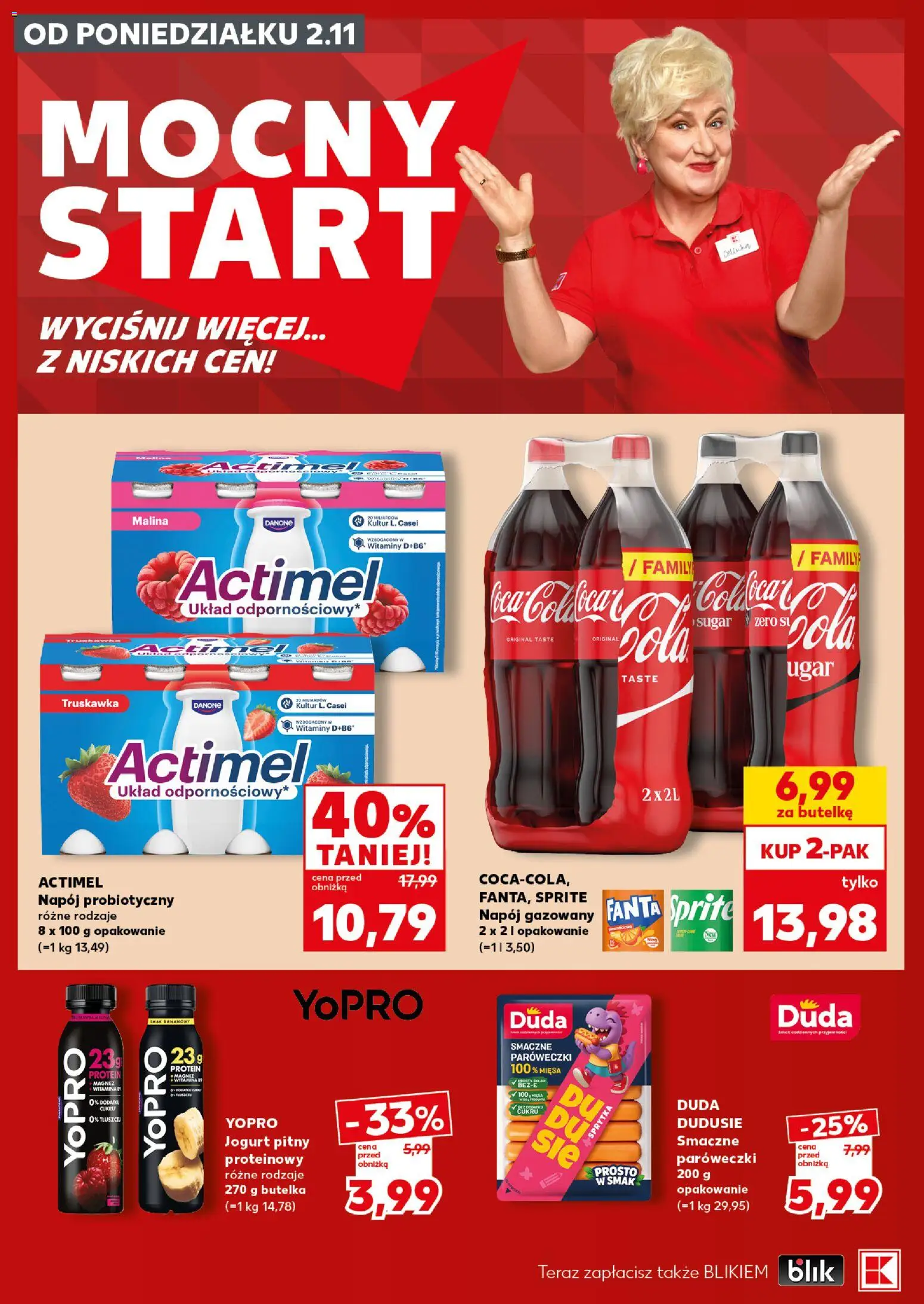 Kaufland Polsko leták - Mocny start od 02.11.2026 | Strana: 6 | Produkty: Jogurt, Fanta, Sprite, Actimel