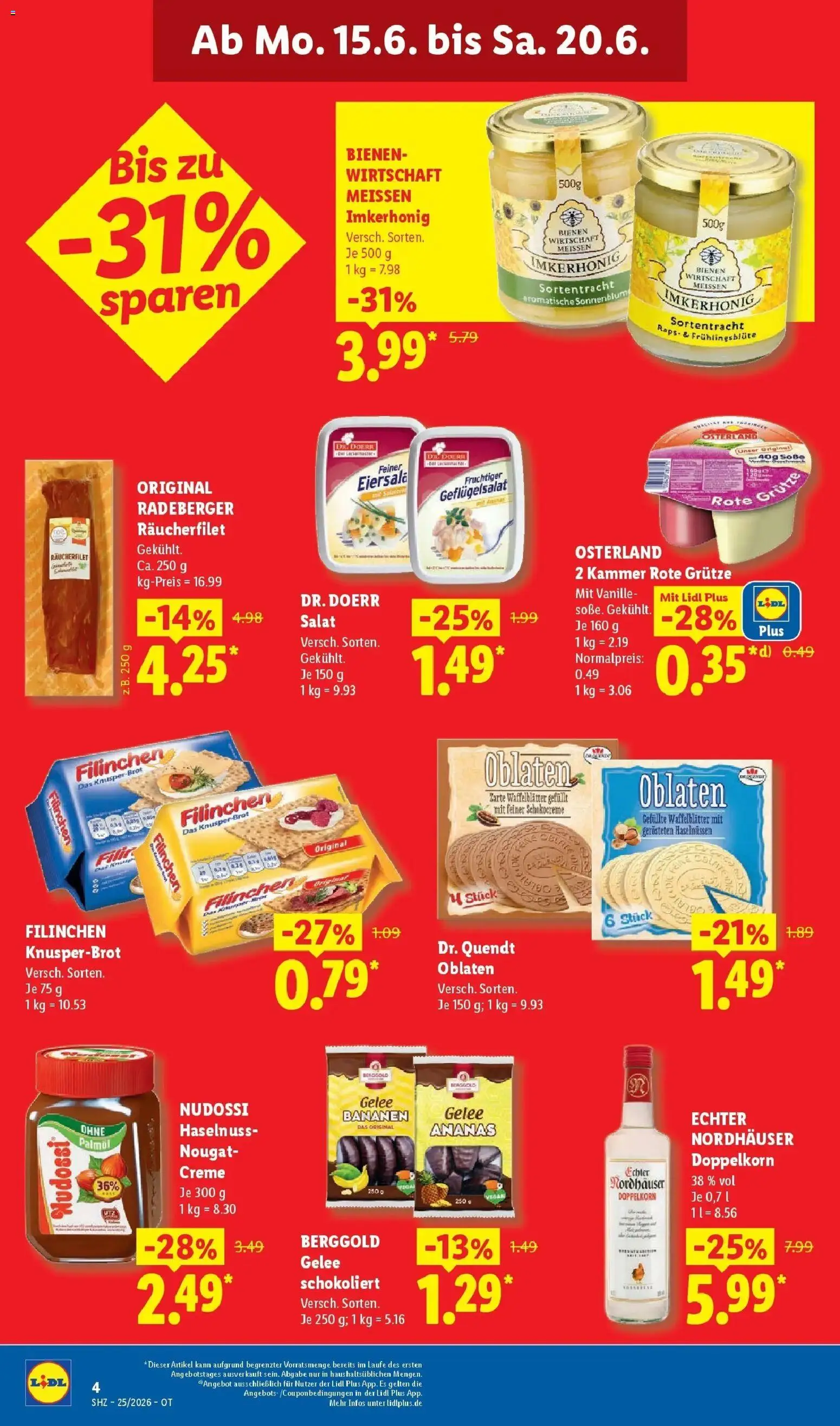 Lidl Prospekt Senftenberg – gültig ab 15.06.2026 | Seite: 4 | Produkte: Ananas, Creme, Brot, Salat