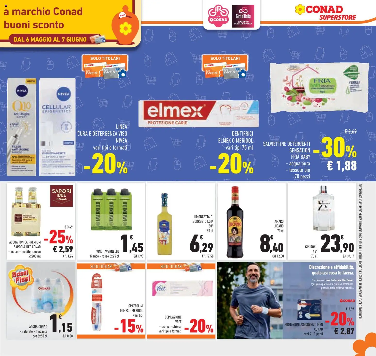 Volantino Conad del 06.05.2026 | Pagina: 45 | Prodotti: Acqua tonica, Vino, Limoncello, Amaro