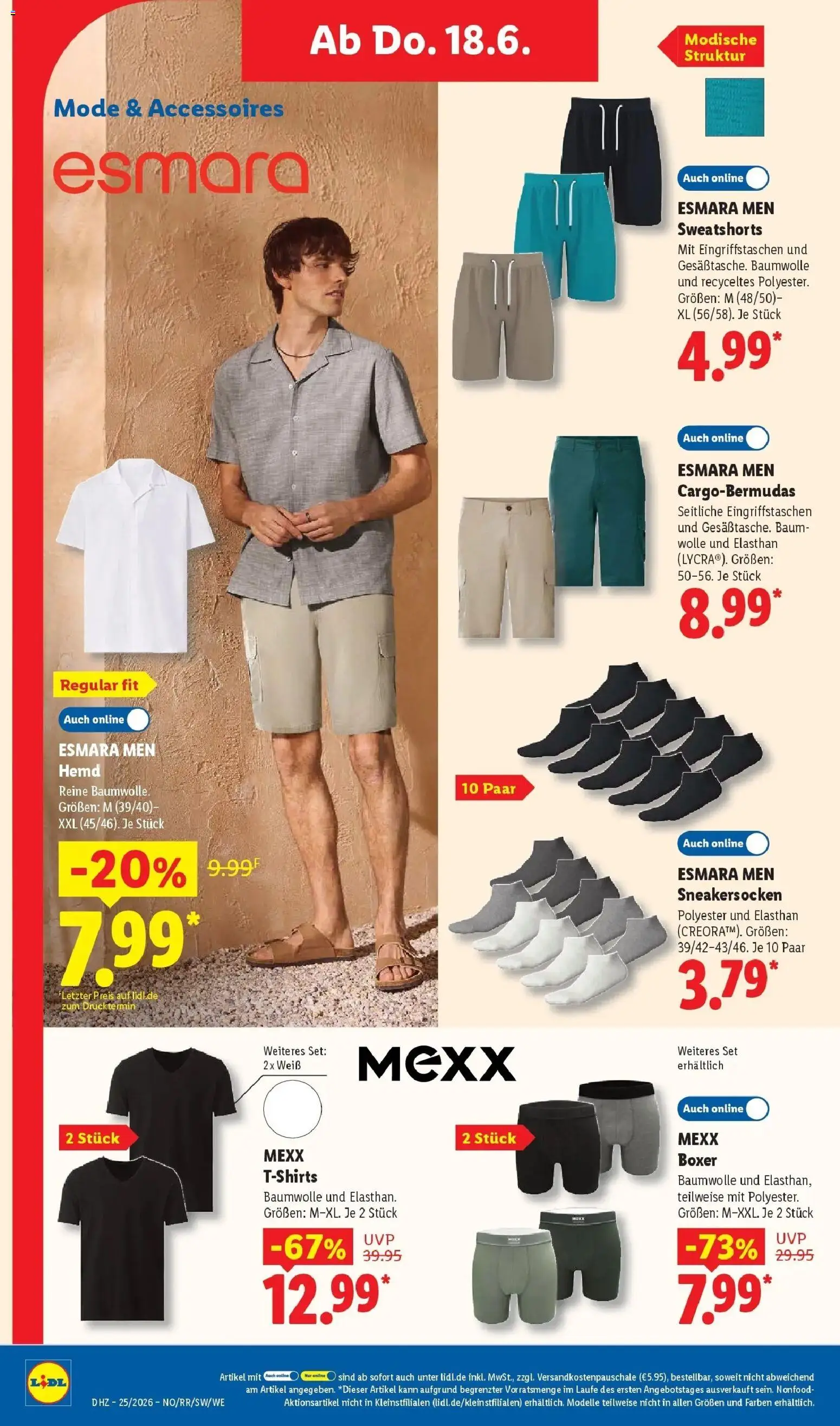 Lidl Prospekt Einbeck – gültig ab 15.06.2026 | Seite: 40 | Produkte: Sweatshorts, Hemd, Boxer