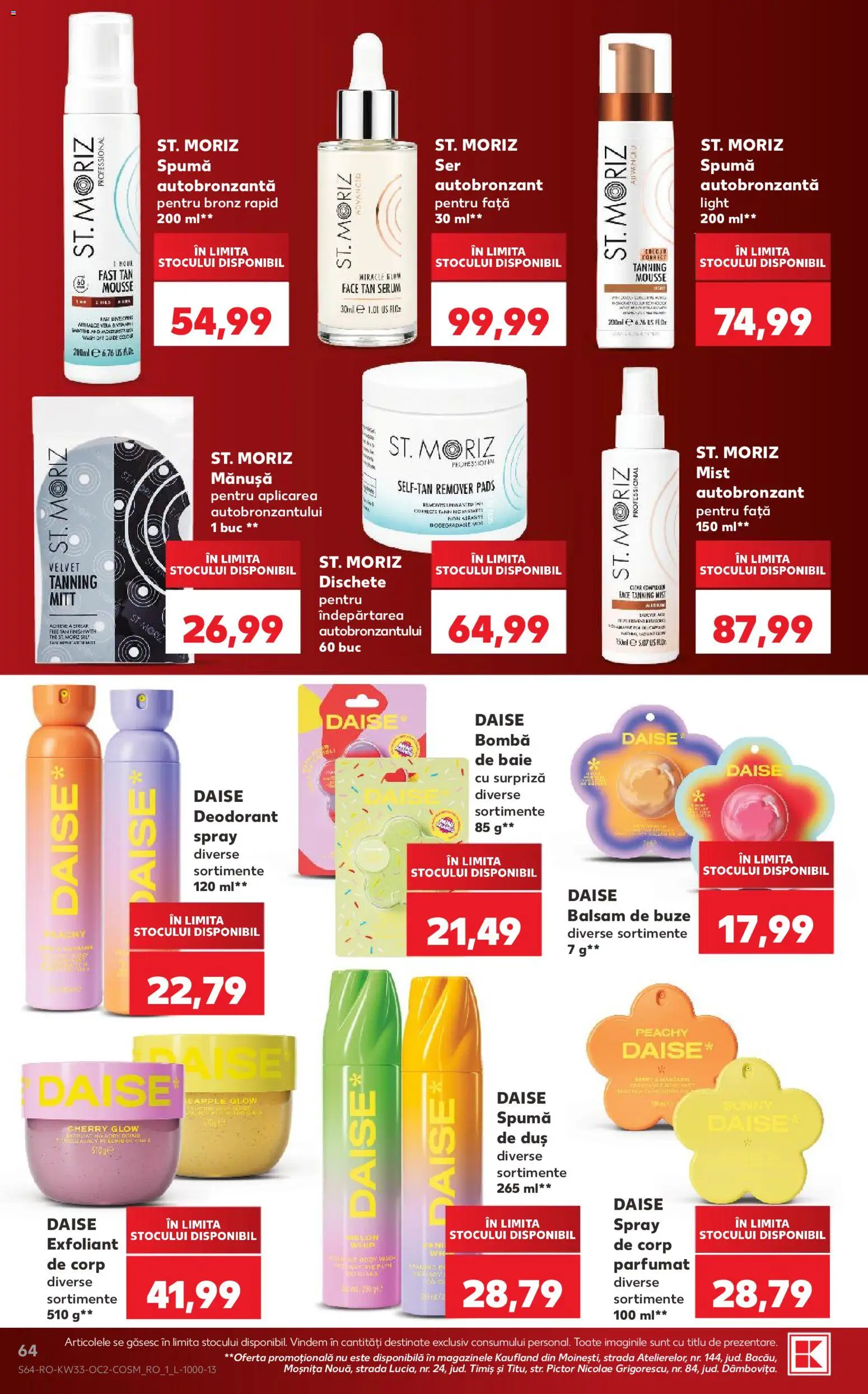 Noul catalog Kaufland – valabil de la 12.08.2026 | Pagină: 64 | Produse: Exfoliant, Balsam, Balsam de buze, Deodorant