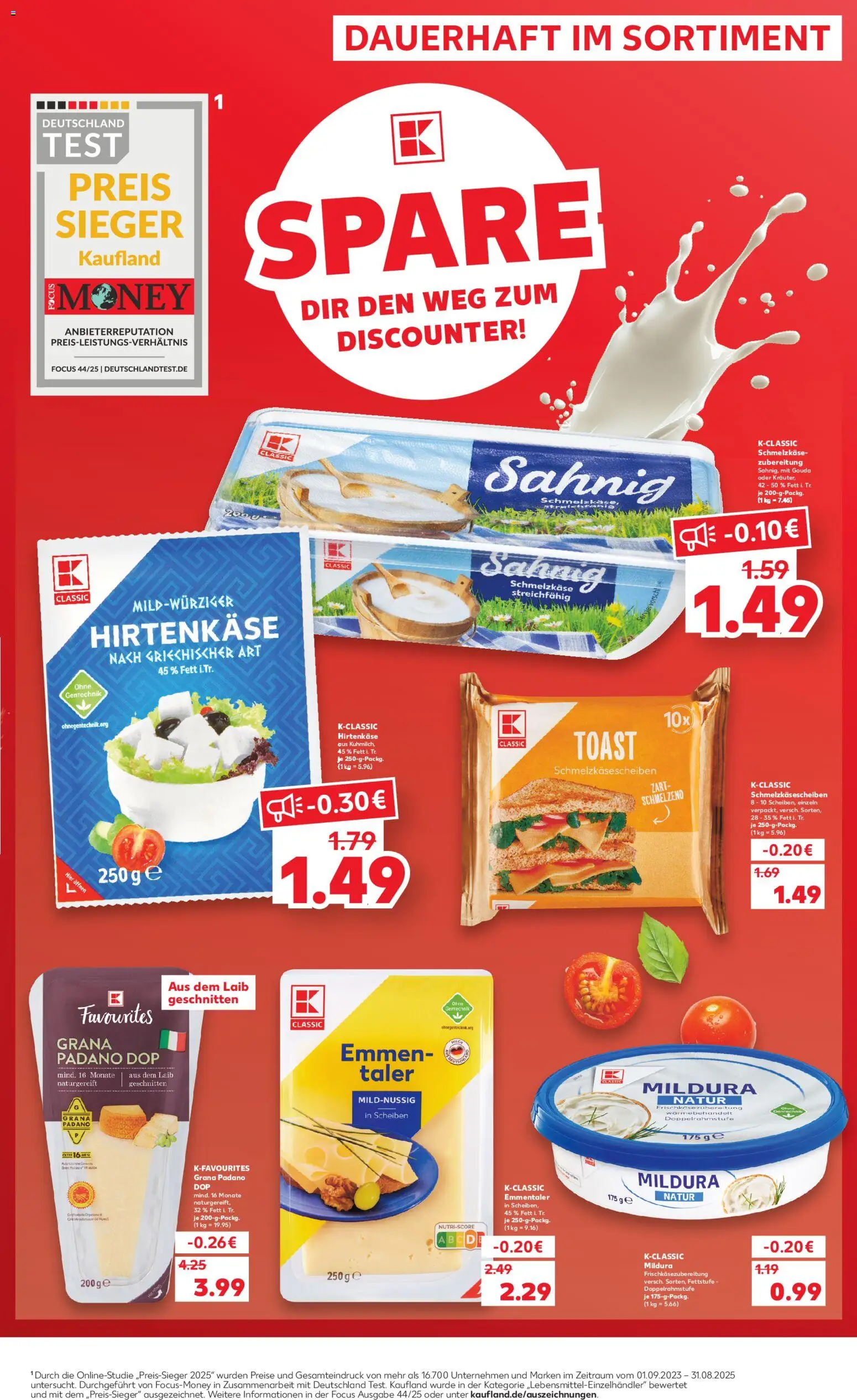Kaufland Německo leták - Günstig wie die Günstigsten od 17.04.2026 | Strana: 2 | Produkty: Gouda, Test, Grana Padano