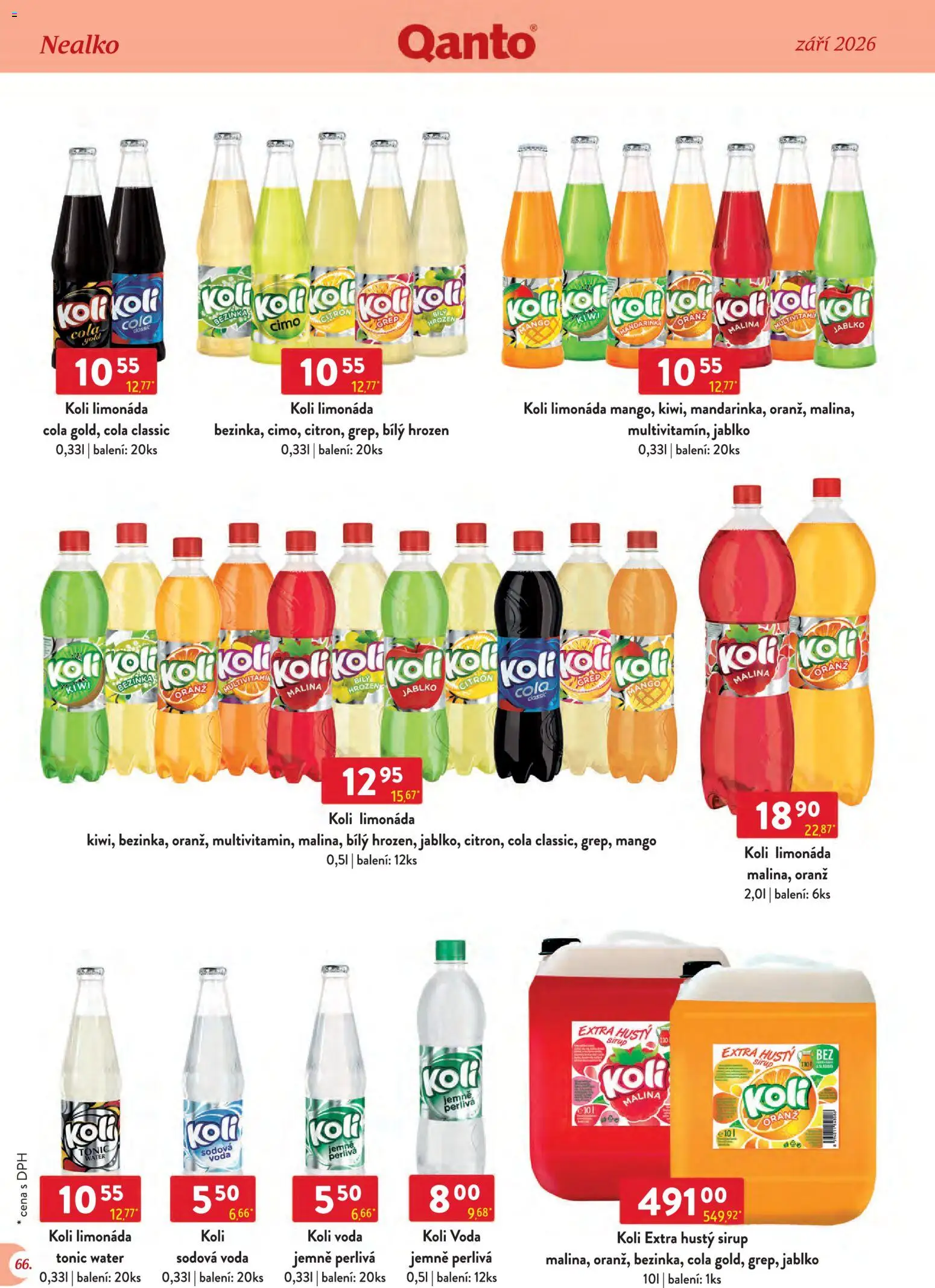 Astur & Qanto leták - Velkoobchod 09/2026 od 01.09.2026 | Strana: 66 | Produkty: Limonáda, Grep, Sirup, Cola