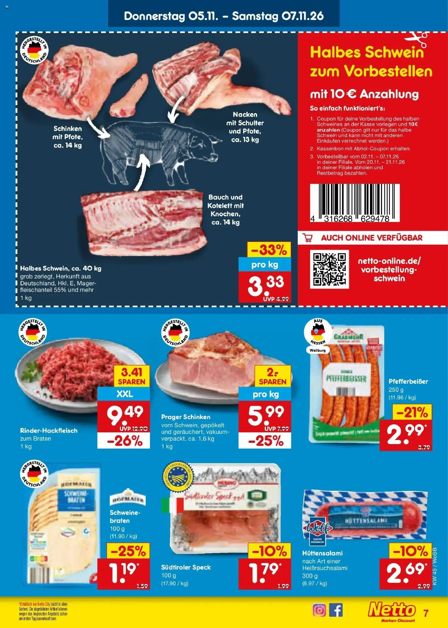Netto Marken-Discount Prospekt Ludwigshafen-Edigheim – gültig ab 02.11.2026 | Seite: 52 | Produkte: Schulter, Schinken