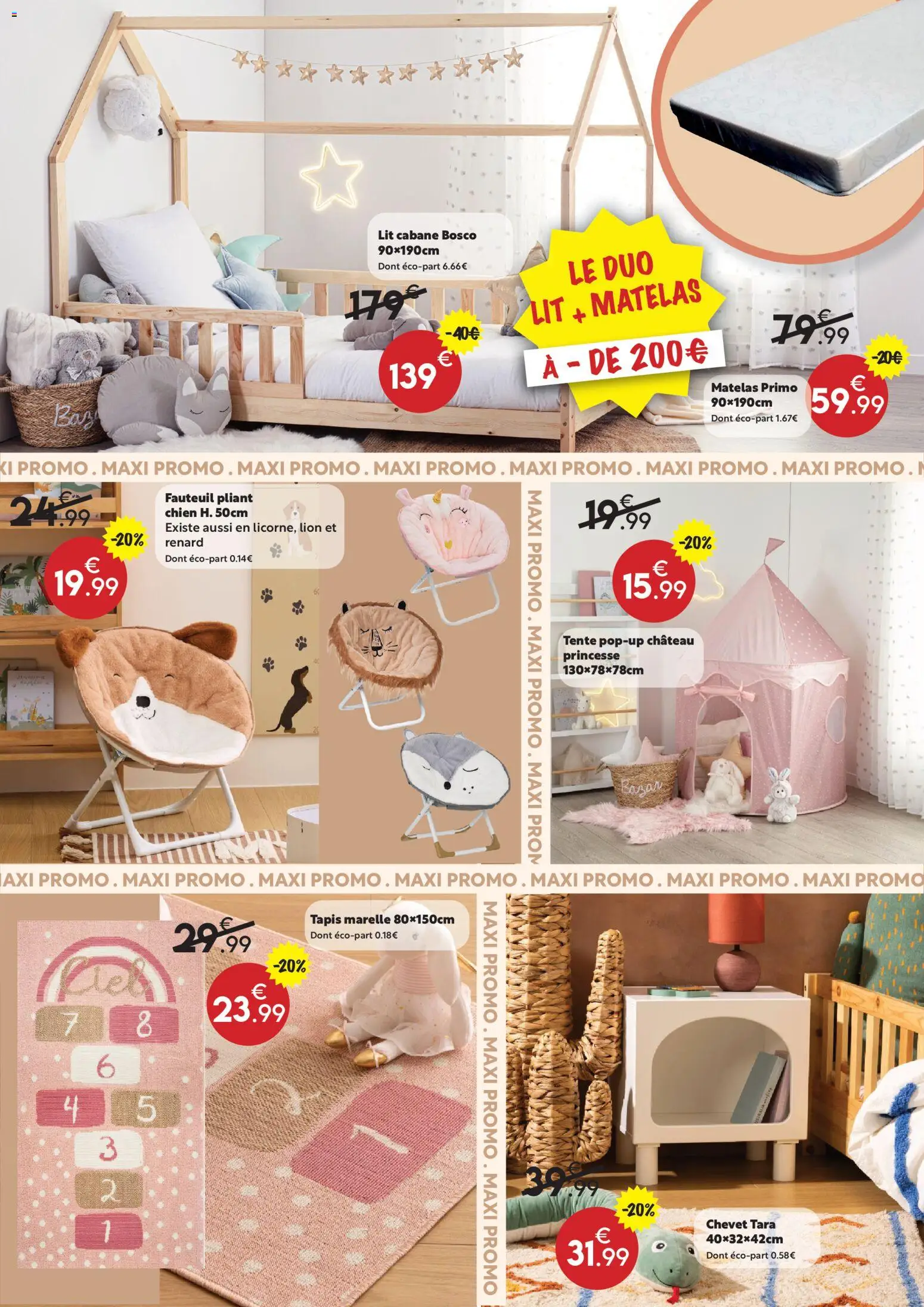 {H1} | Page: 13 | Produits: Tente, Fauteuil, Tapis, Lit cabane