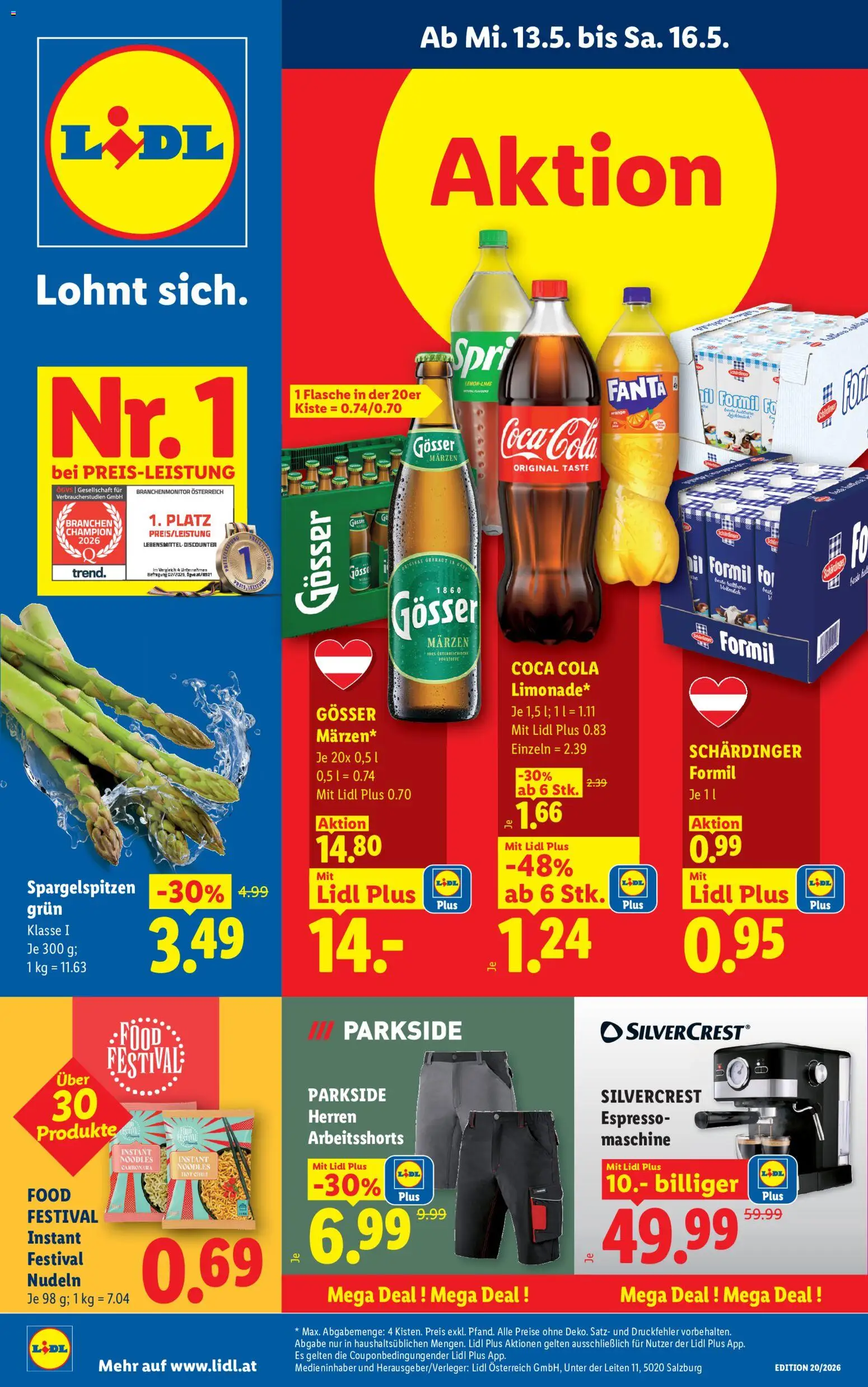 Lidl - Flugblatt gültig ab 13.05.2026 | Seite: 1 | Produkte: Nudeln