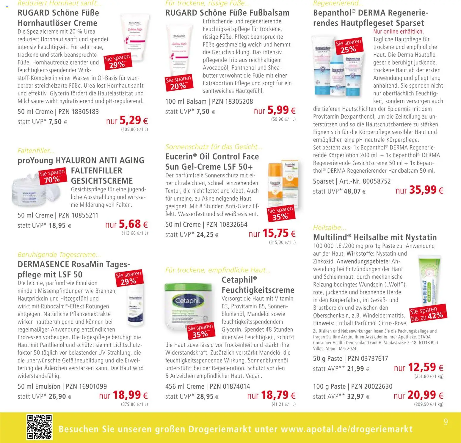 Apotal Prospekt 	 – gültig ab 05.05.2026 | Seite: 9 | Produkte: Butter, Sonnenblumenol, Bad, Creme