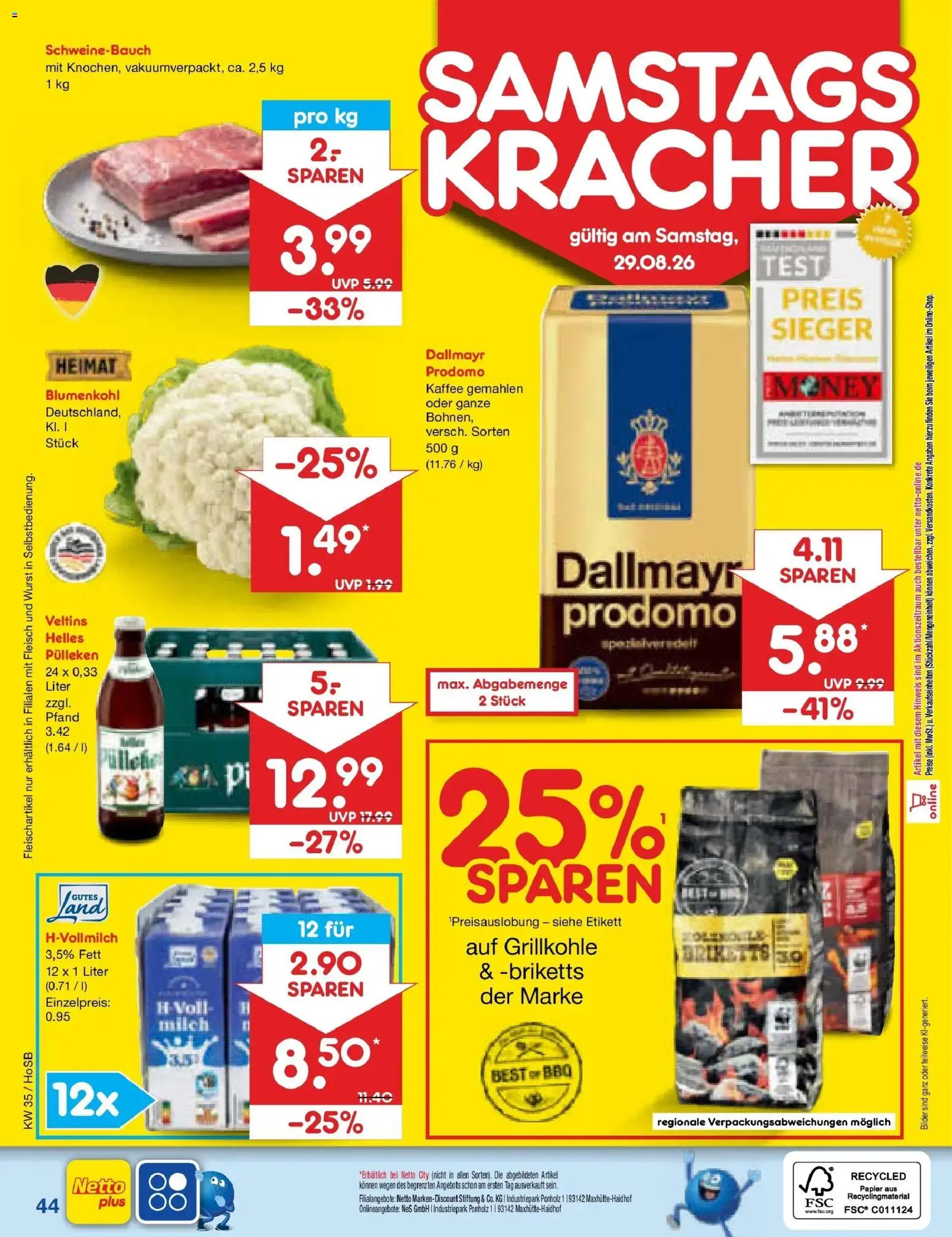 Netto Marken-Discount Prospekt Hannover (ab 24.08.2026) » Angebote | Seite: 58 | Produkte: Milch, Bilder, Wurst, Dallmayr prodomo