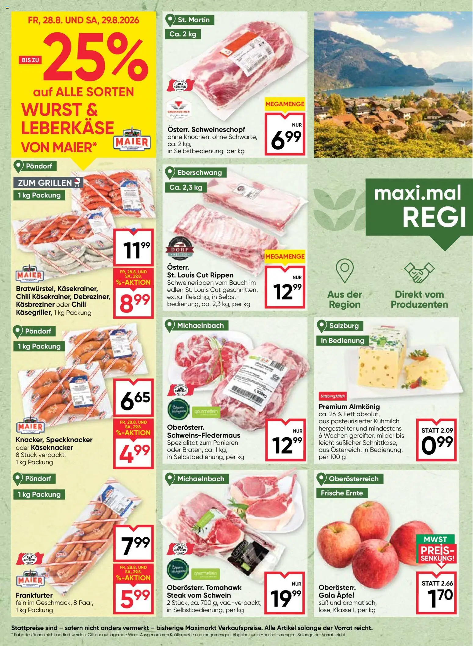 Maximarkt Flugblatt gültig ab 27.08.2026 | Seite: 4 | Produkte: Wurst, Chili, Äpfel