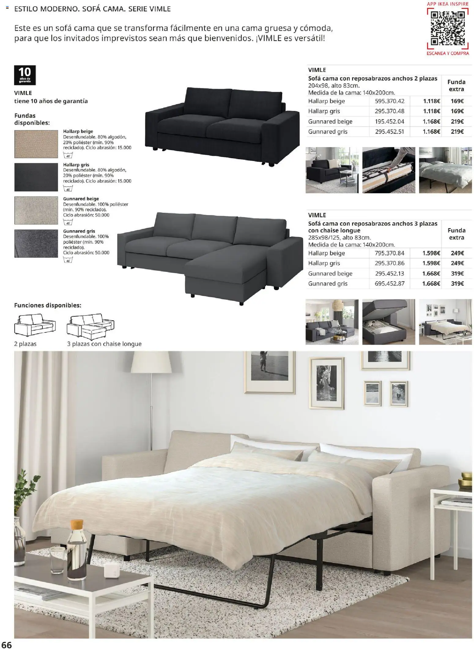 Catálogo IKEA Sofás │ válido desde el 07.05.2026 | Página: 66 | Productos: Funda, Sofá cama, Cama, Sofá
