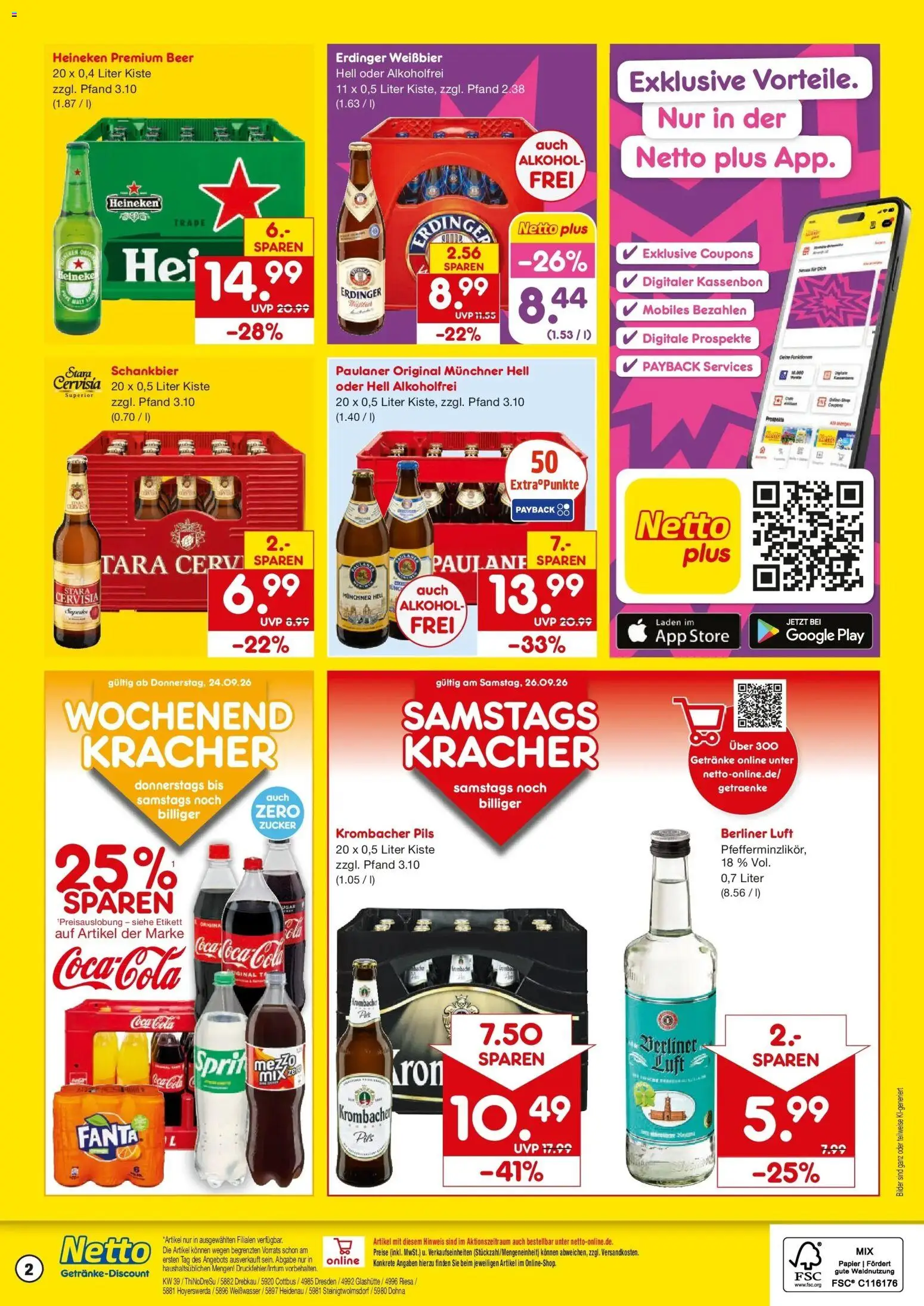 Netto Marken-Discount Prospekt Riesa – gültig ab 21.09.2026 | Seite: 2 | Produkte: Fanta, Heineken, Alkohol, Paulaner