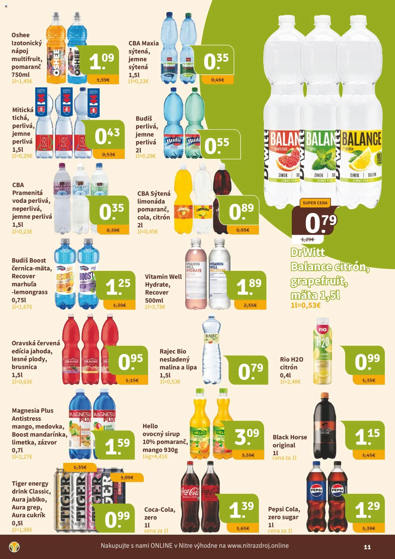 Nové Nitrazdroj akcie – leták je platný od 19.06.2026 | Strana: 11 | Produkty: Rajec, Budiš, Magnesia, Coca cola