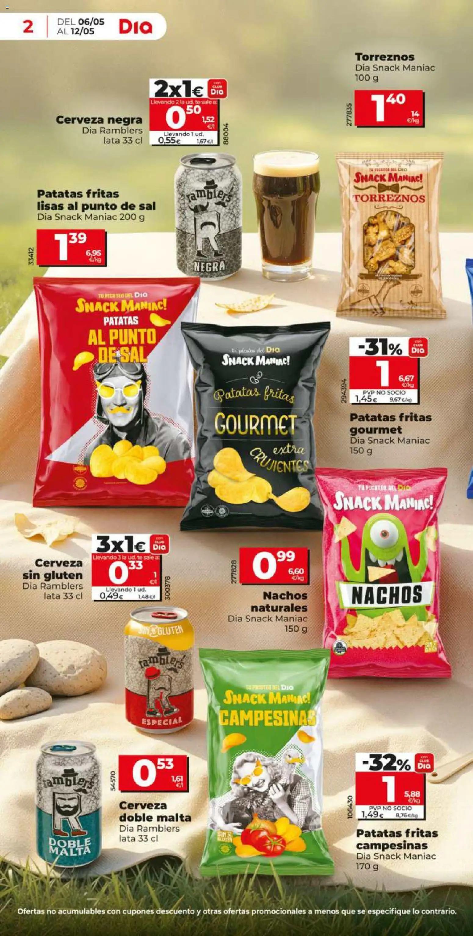 DIA folleto Market │ válido desde el 06.05.2026 | Página: 2 | Productos: Καλτσάκια μισά, Cerveza, Té
