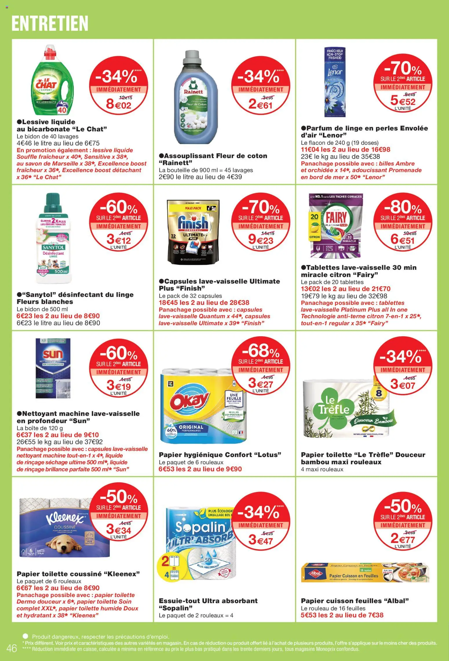 {H1} | Page: 46 | Produits: Citron, Capsules, Adoucissant, Papier cuisson