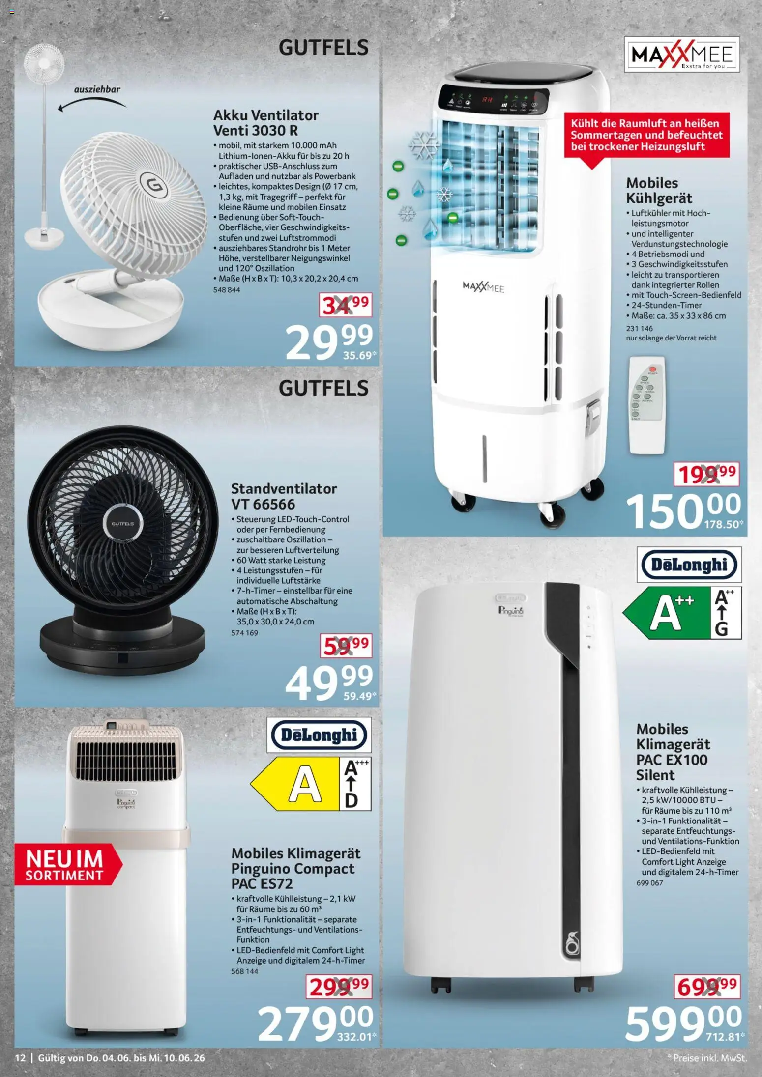 Selgros Non Food – gültig ab 04.06.2026 | Seite: 12 | Produkte: Ventilator, Klimagerät, Powerbank