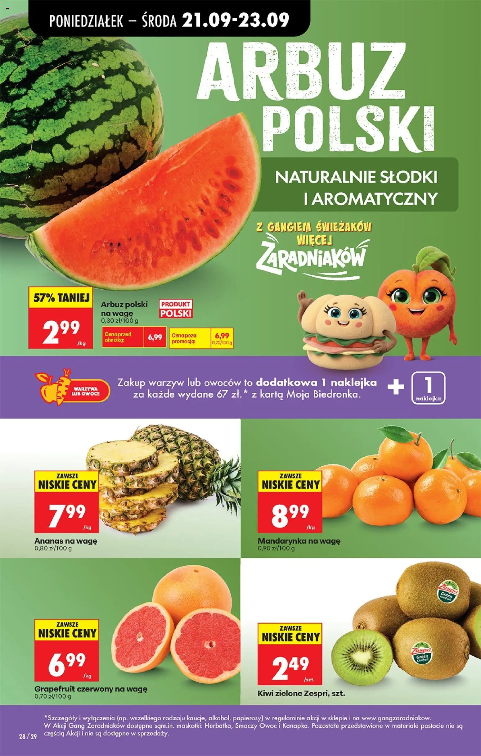 Biedronka Polsko leták od 21.09.2026 | Strana: 43 | Produkty: Ananas, Kiwi, Grapefruit