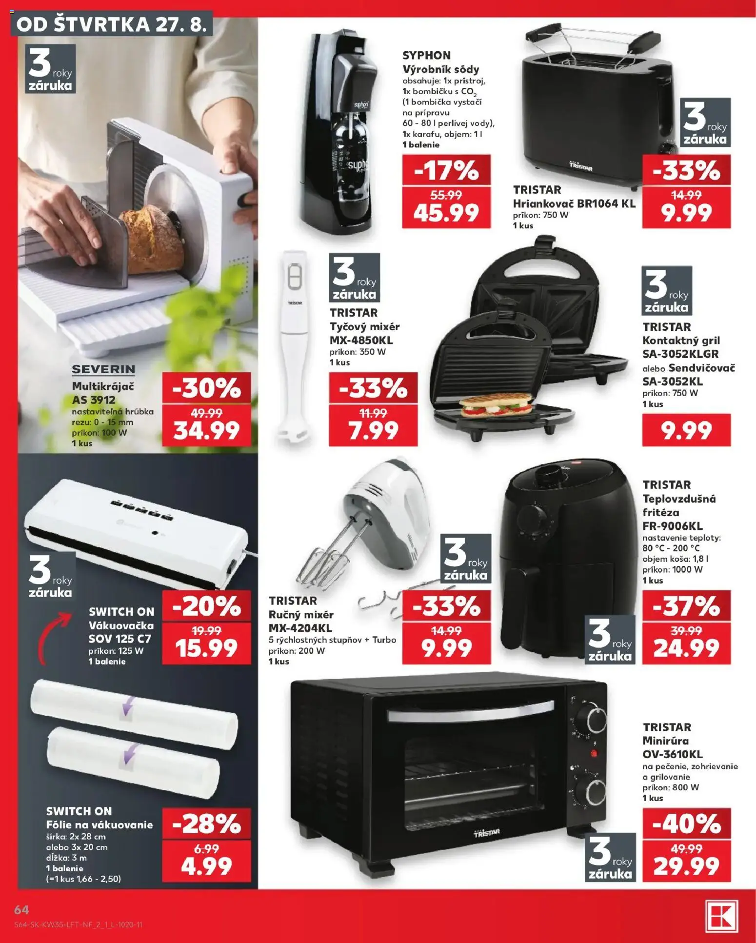 Nové Kaufland akcie – leták je platný od 27.08.2026 | Strana: 64 | Produkty: Gril, Ručný mixér, Fritéza, Teplovzdušná frítéza