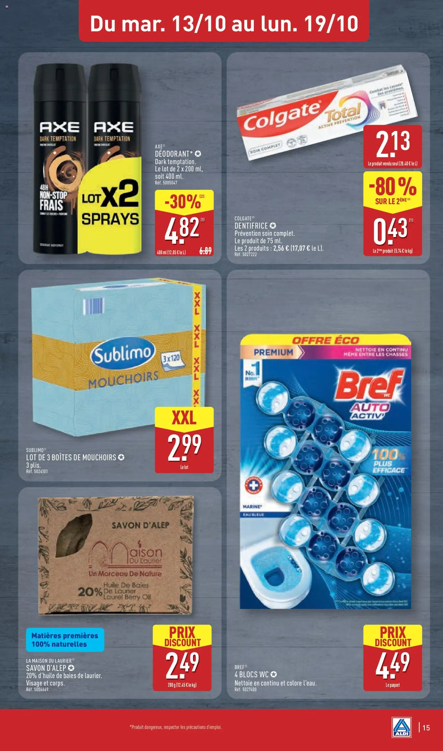{H1} | Page: 17 | Produits: Axe, Déodorant, Dentifrice, Mouchoirs