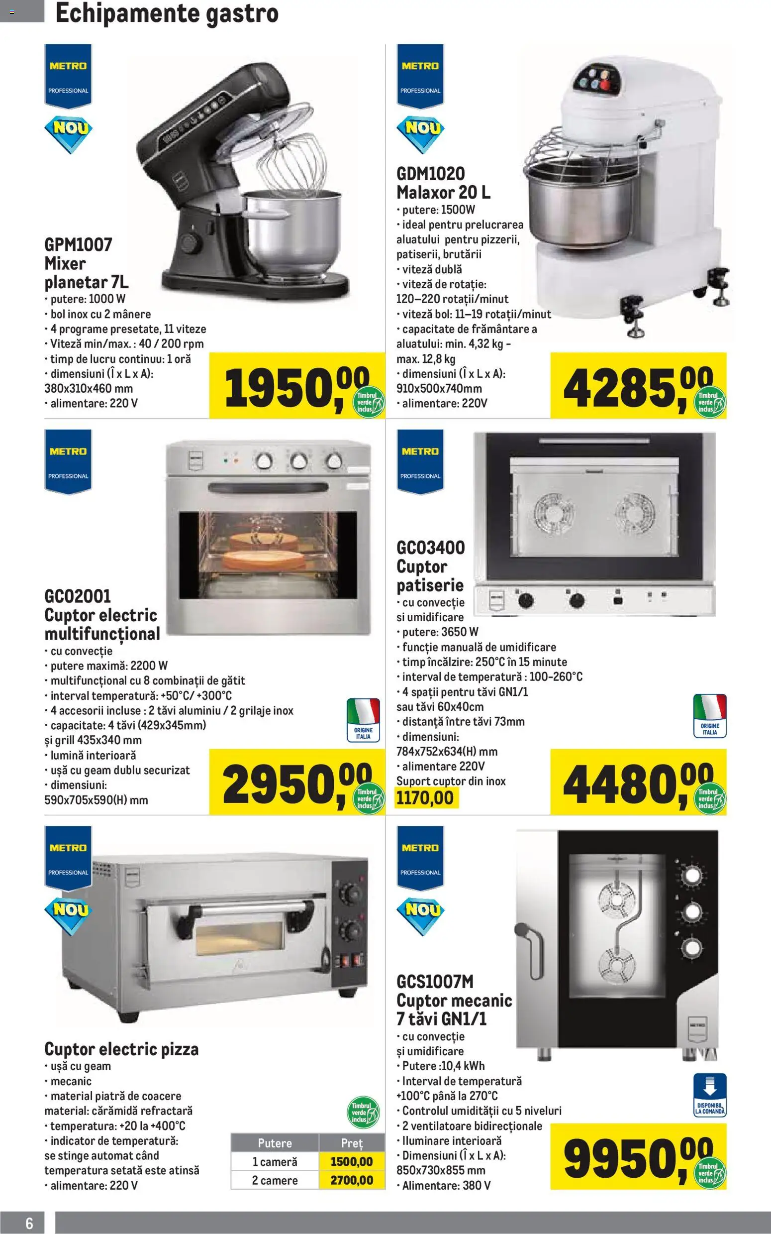 Noul catalog Metro – valabil de la 01.04.2026 | Pagină: 6 | Produse: Cameră, Cuptor, Grill, Pizza