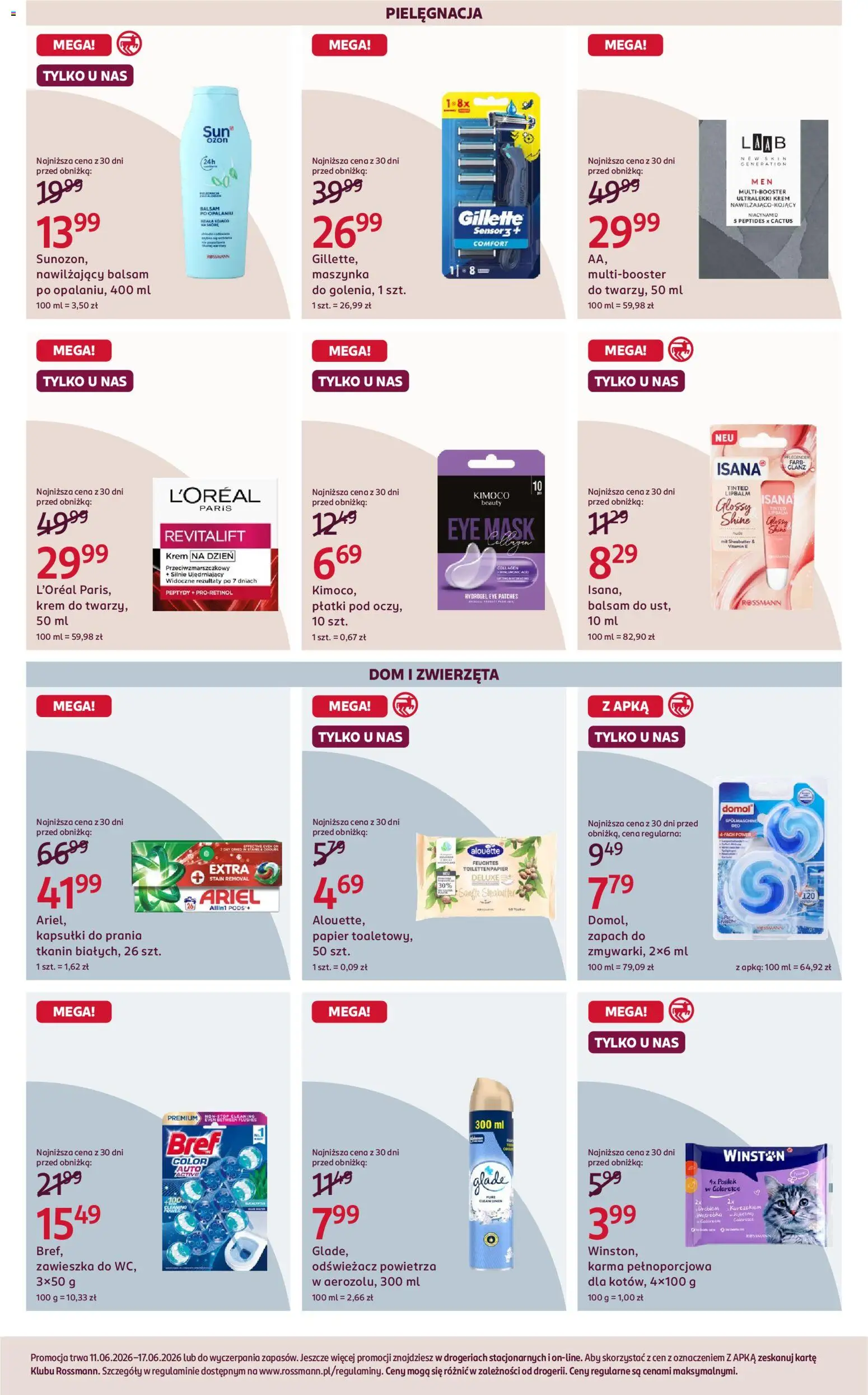 Rossmann gazetka od 11.06.2026 | Strona: 4 | Produkty: Odświeżacz, Wątróbka, Płatki, Krem