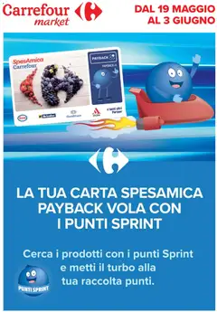 Anteprima del volantino Carrefour volantino Market - Punti Sprint Payback valido a partire dal 19.05.2026