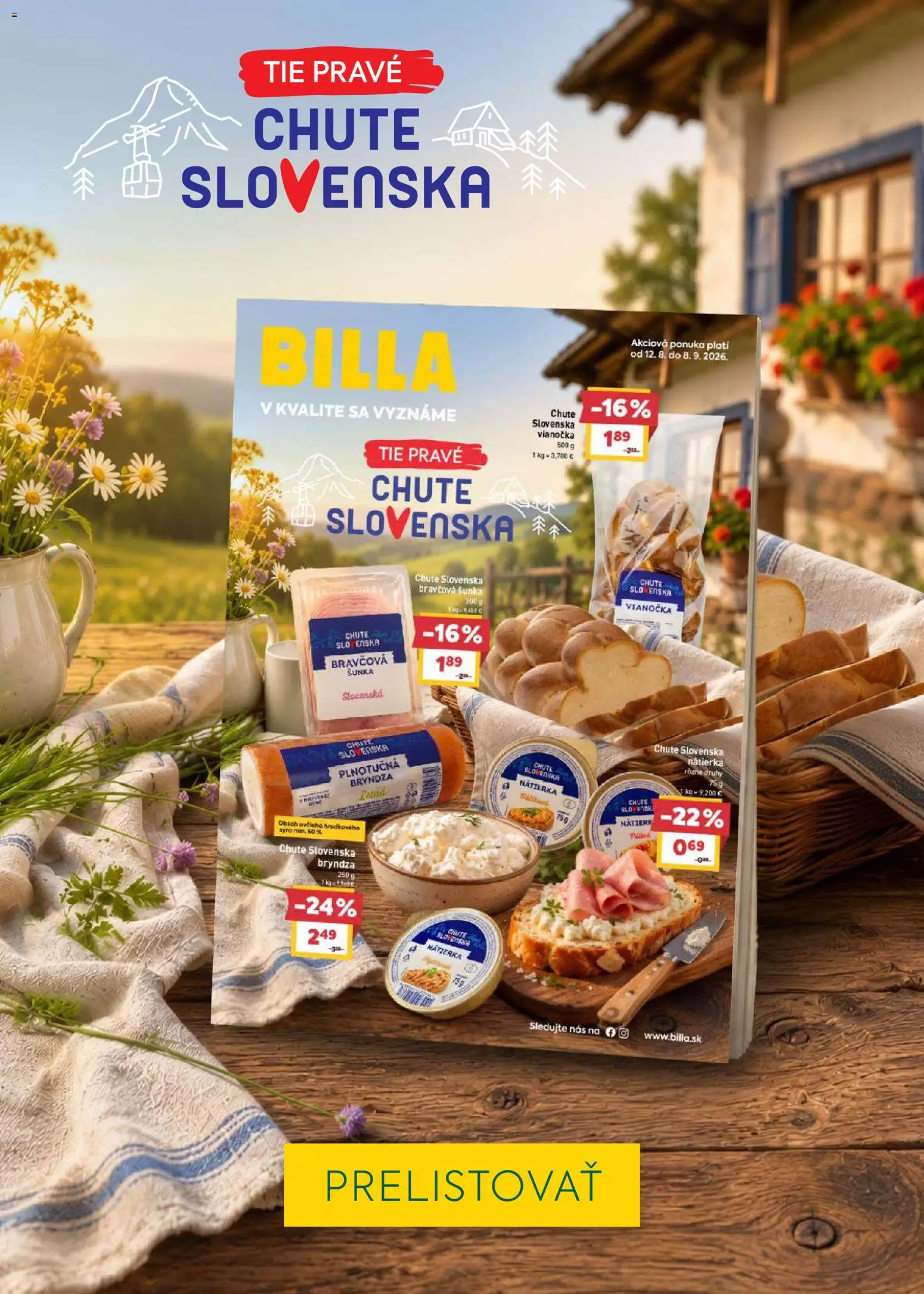 Nové Billa akcie – leták je platný od 12.08.2026 | Strana: 33 | Produkty: Šunka, Vianočka, Nátierka, Bryndza