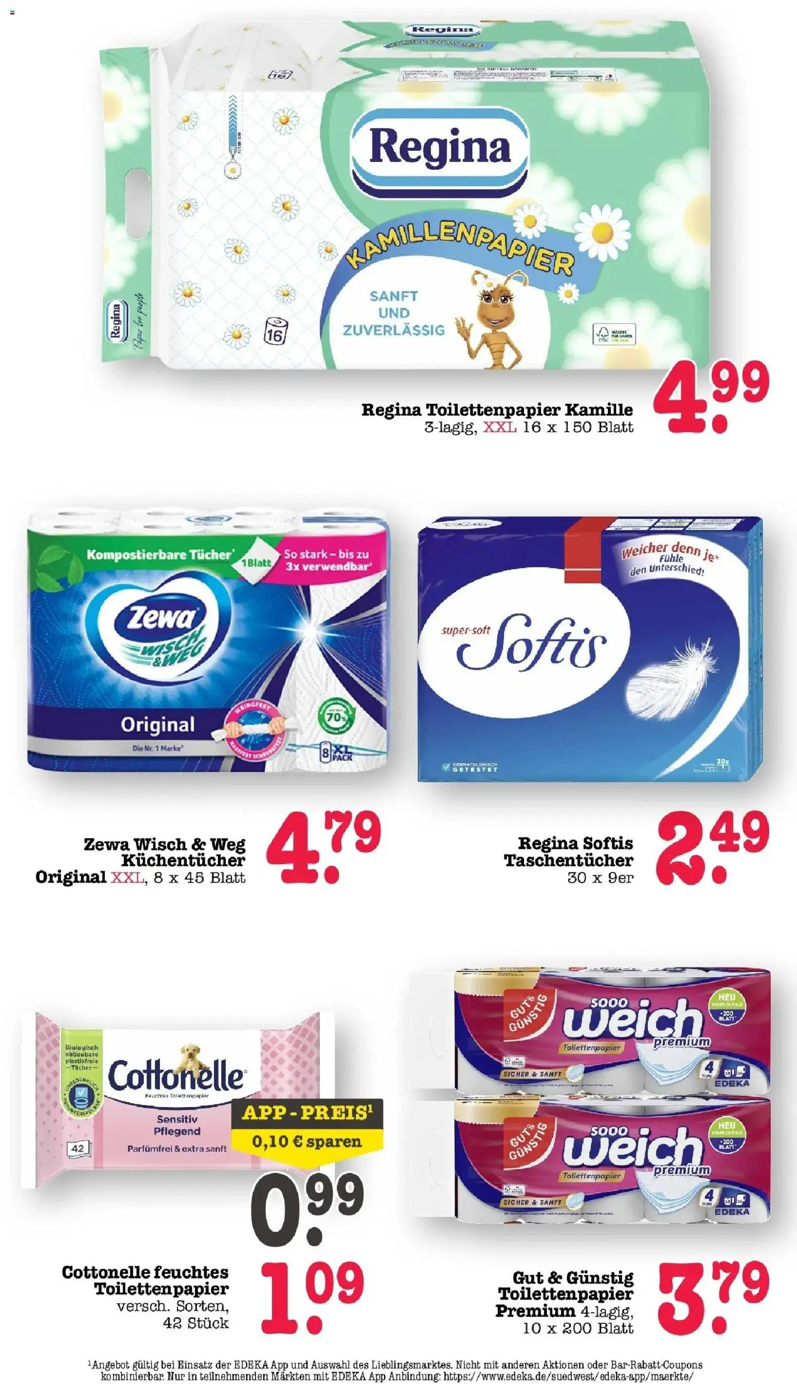 Edeka Prospekt Mainz-Weisenau – gültig ab 24.08.2026 | Seite: 54 | Produkte: Taschentücher, Zewa, Toilettenpapier, Feuchtes Toilettenpapier