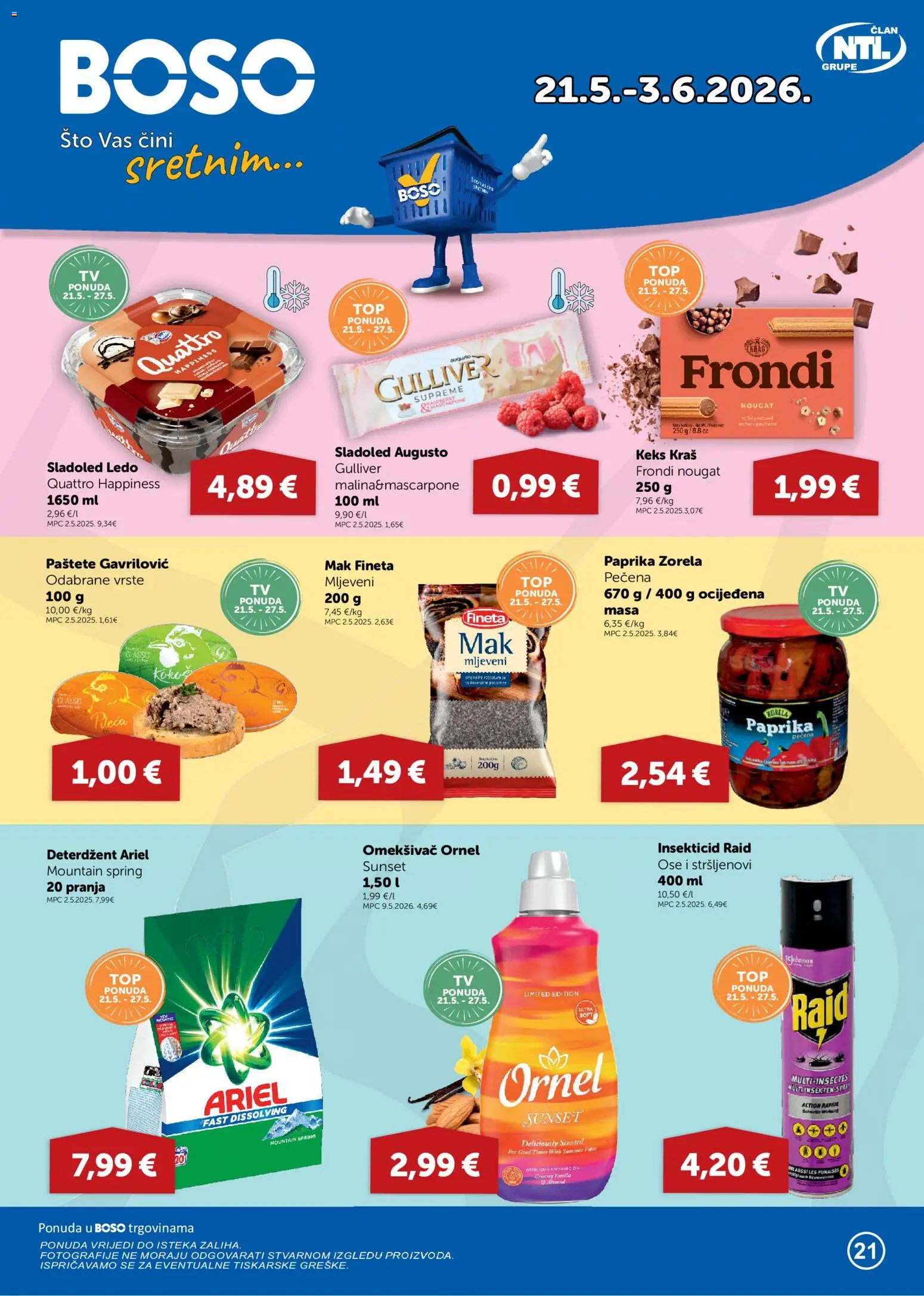 Boso katalog | vrijedi od 21.05.2026 | Stranica: 1 | Proizvodi: Deterdžent, Keks, Sladoled, Mak