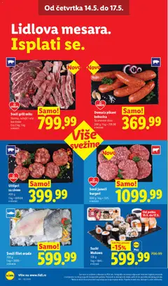 Domaća pikant kobasica, Sa aromom dima 500 g - pregled Lidl kataloga - važi od 14.05.2026 | Strana: 16