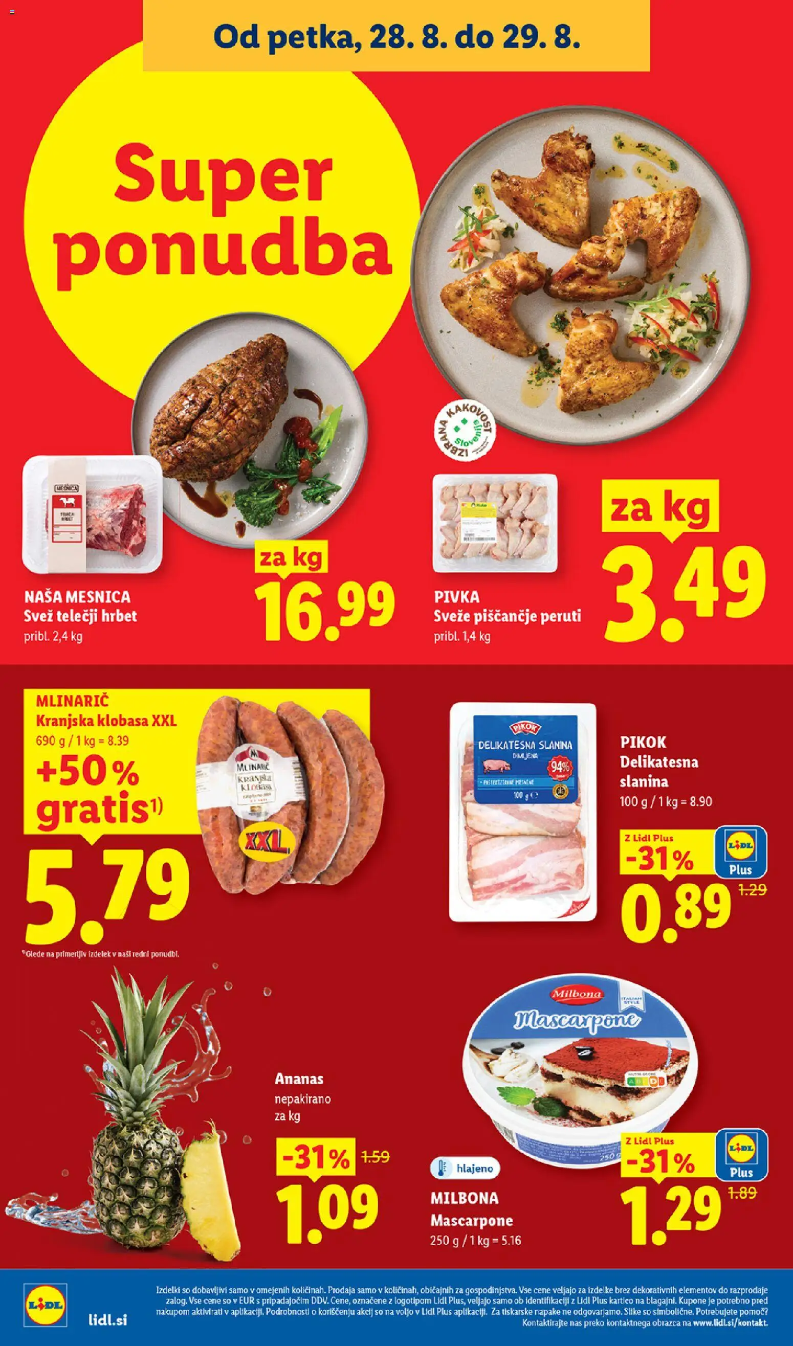 Novi Lidl katalog ponudbe – veljaven od 27.08.2026 | Stran: 36 | Izdelki: Slanina, Ananas