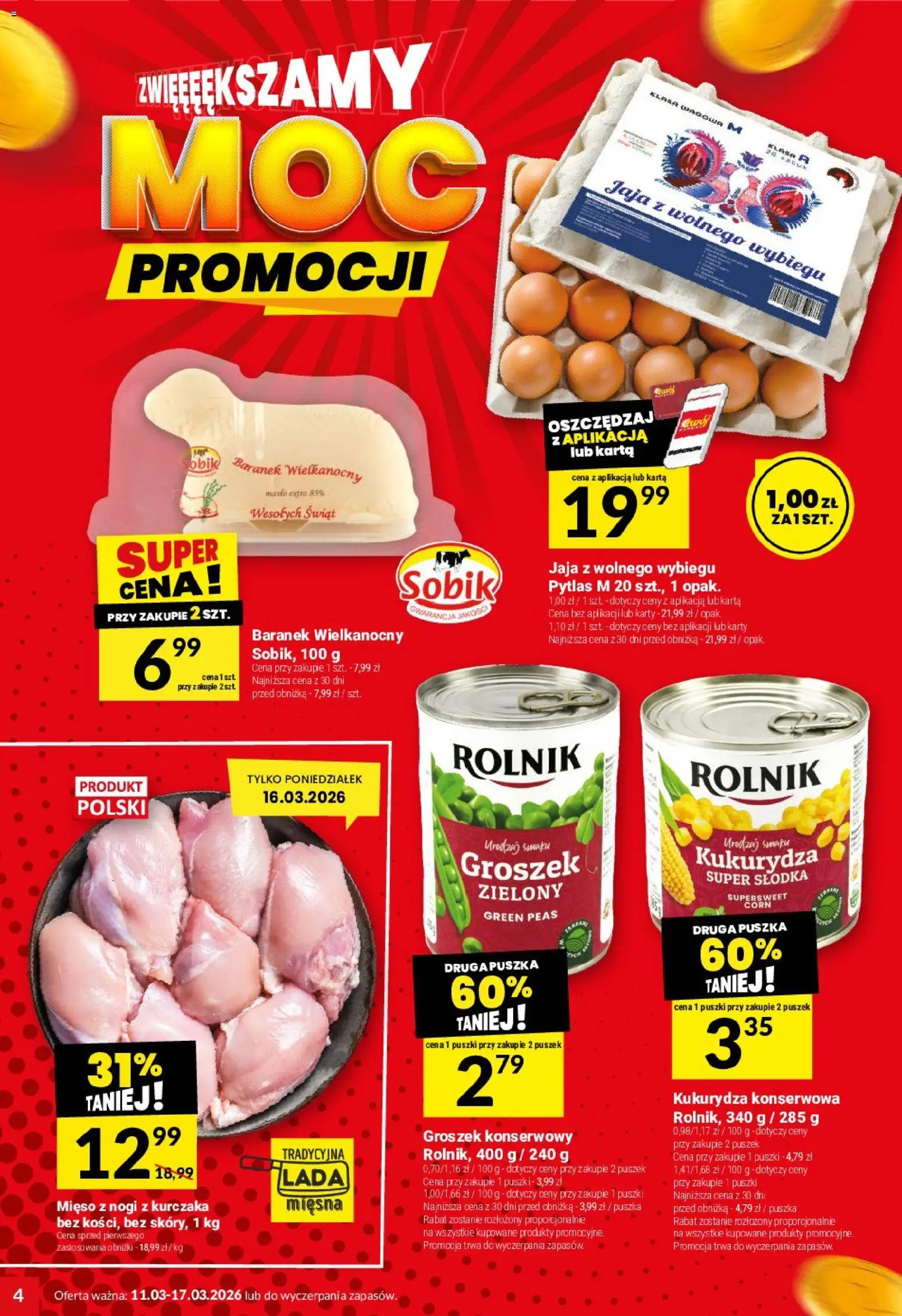 Twój Market gazetka od 11.03.2026 | Strona: 4 | Produkty: Karta, Groszek, Kukurydza, Jaja