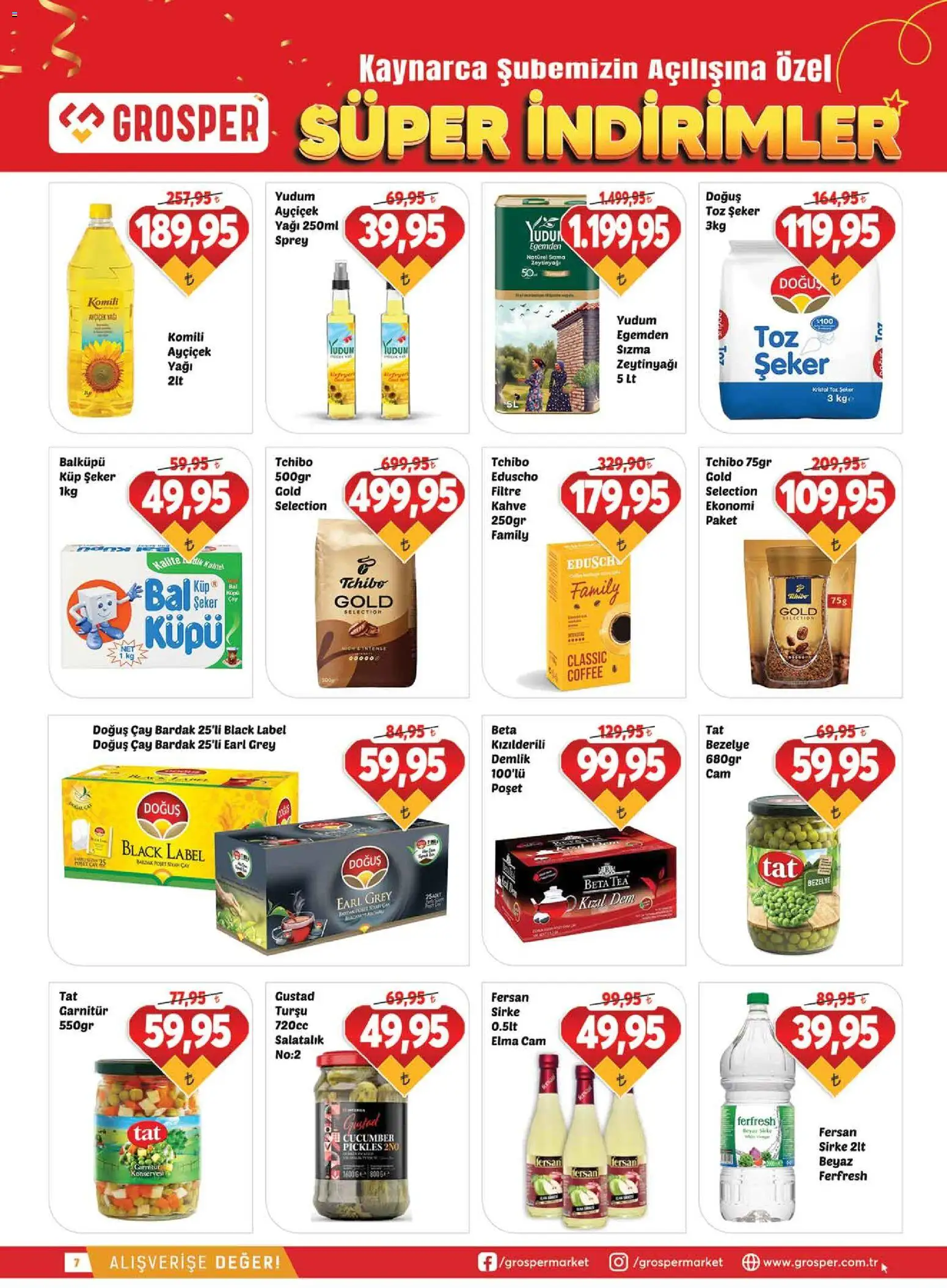 Grosper Katalog - 04.06.2026 tarihinden itibaren geçerlidir | Sayfa: 7 | Ürünler: Elma, Zselatin, Toz şeker, Küp şeker