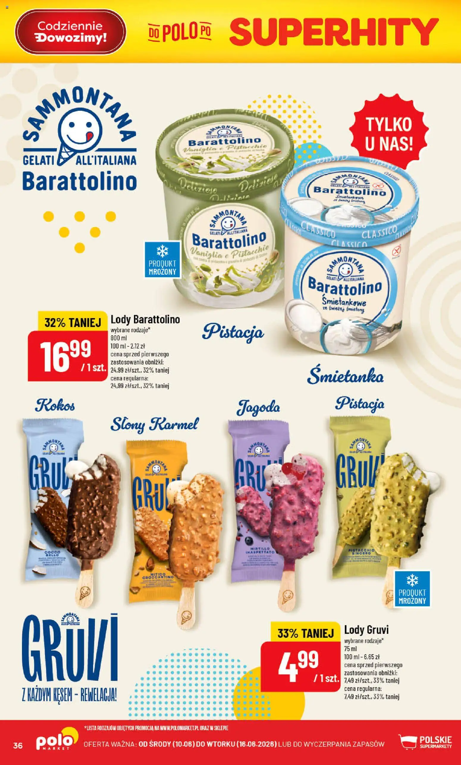 POLOmarket gazetka od 10.06.2026 | Strona: 36 | Produkty: Lody