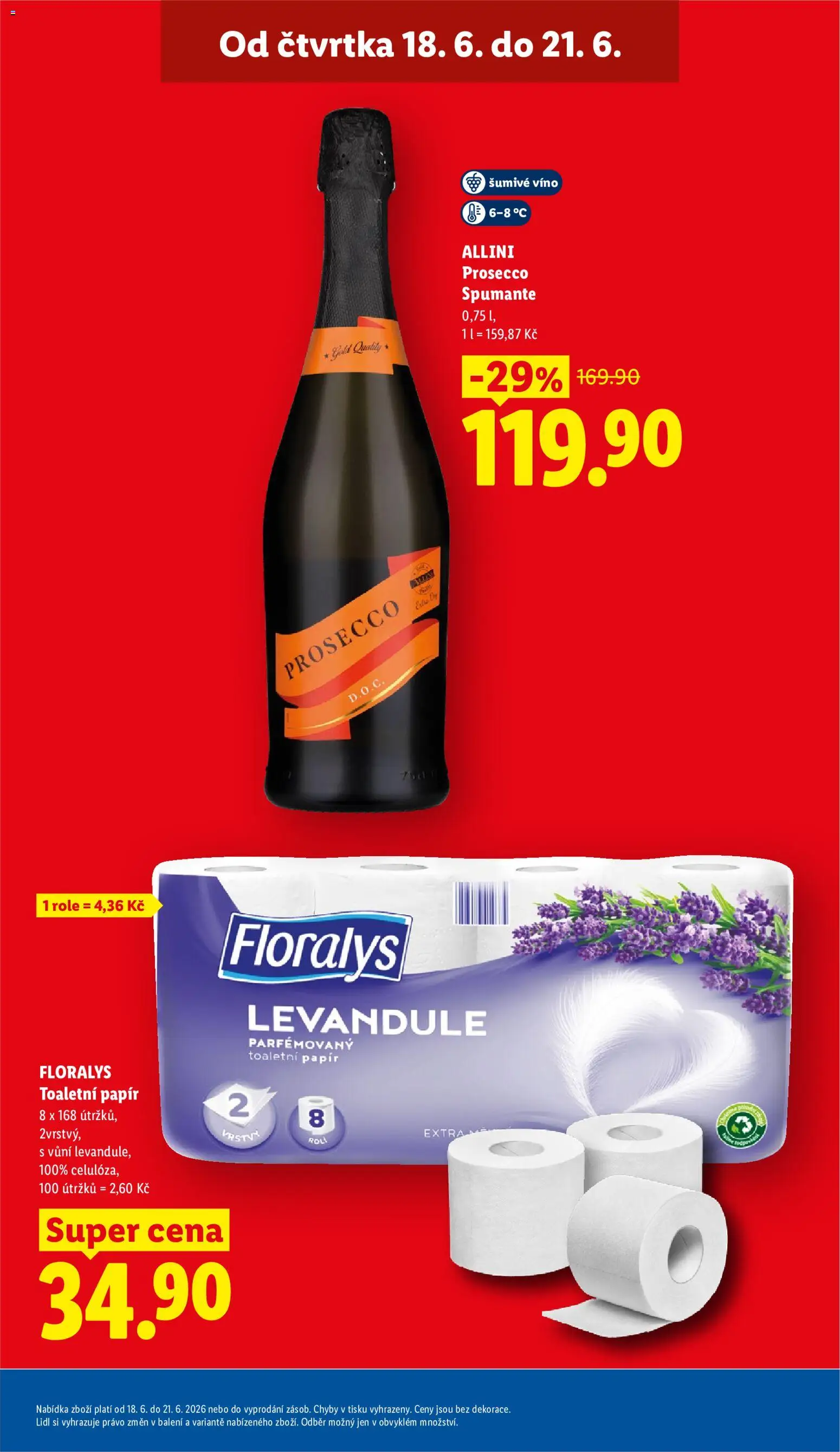 Lidl leták od 18.06.2026 | Strana: 5 | Produkty: Prosecco, Šumivé víno, Víno, Toaletní papír