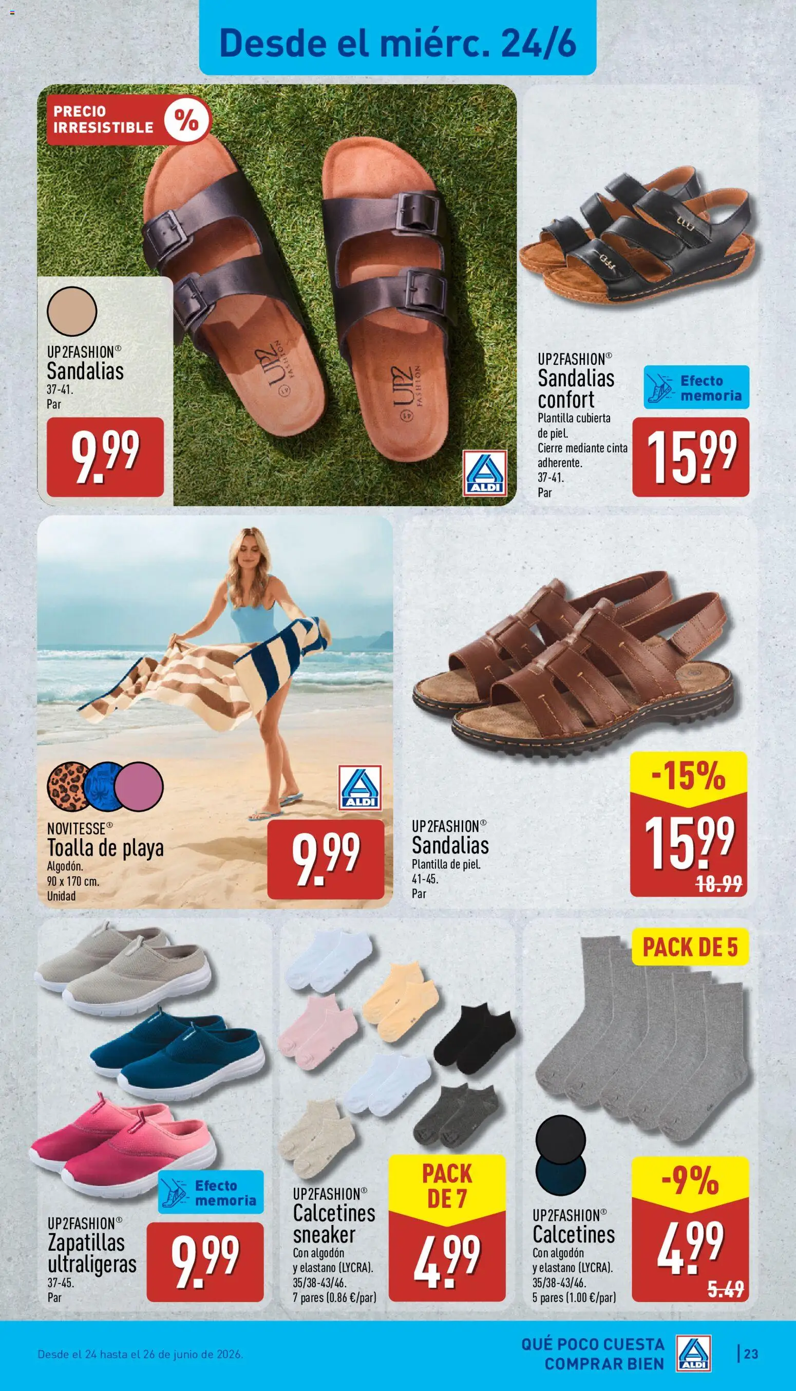 Aldi folleto Canarias │ válido desde el 22.06.2026 | Página: 23 | Productos: Sandalias, Zapatillas