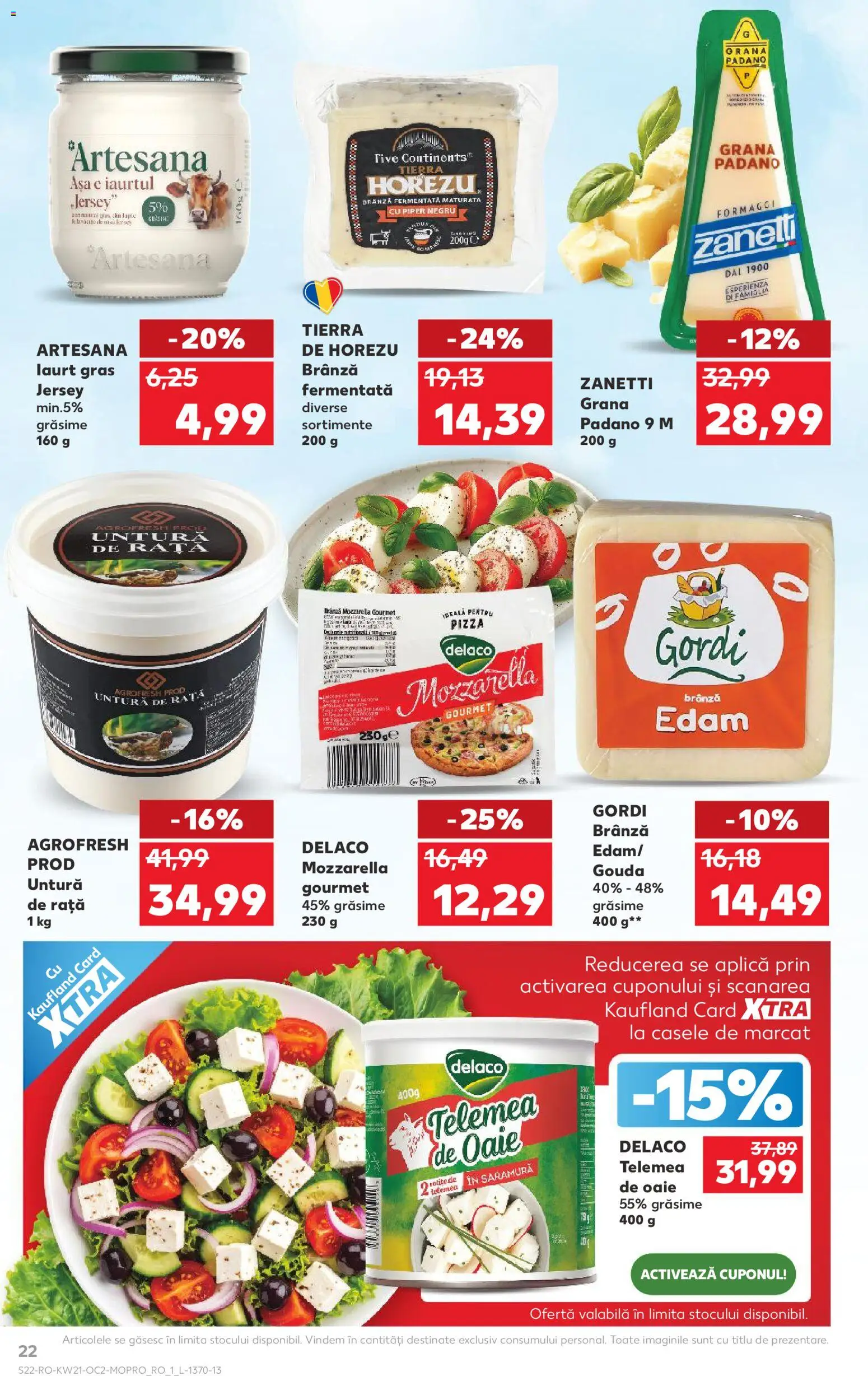 Noul catalog Kaufland – valabil de la 20.05.2026 | Pagină: 22 | Produse: Light Kedi Konservesi, Rață, Iaurt, Gouda