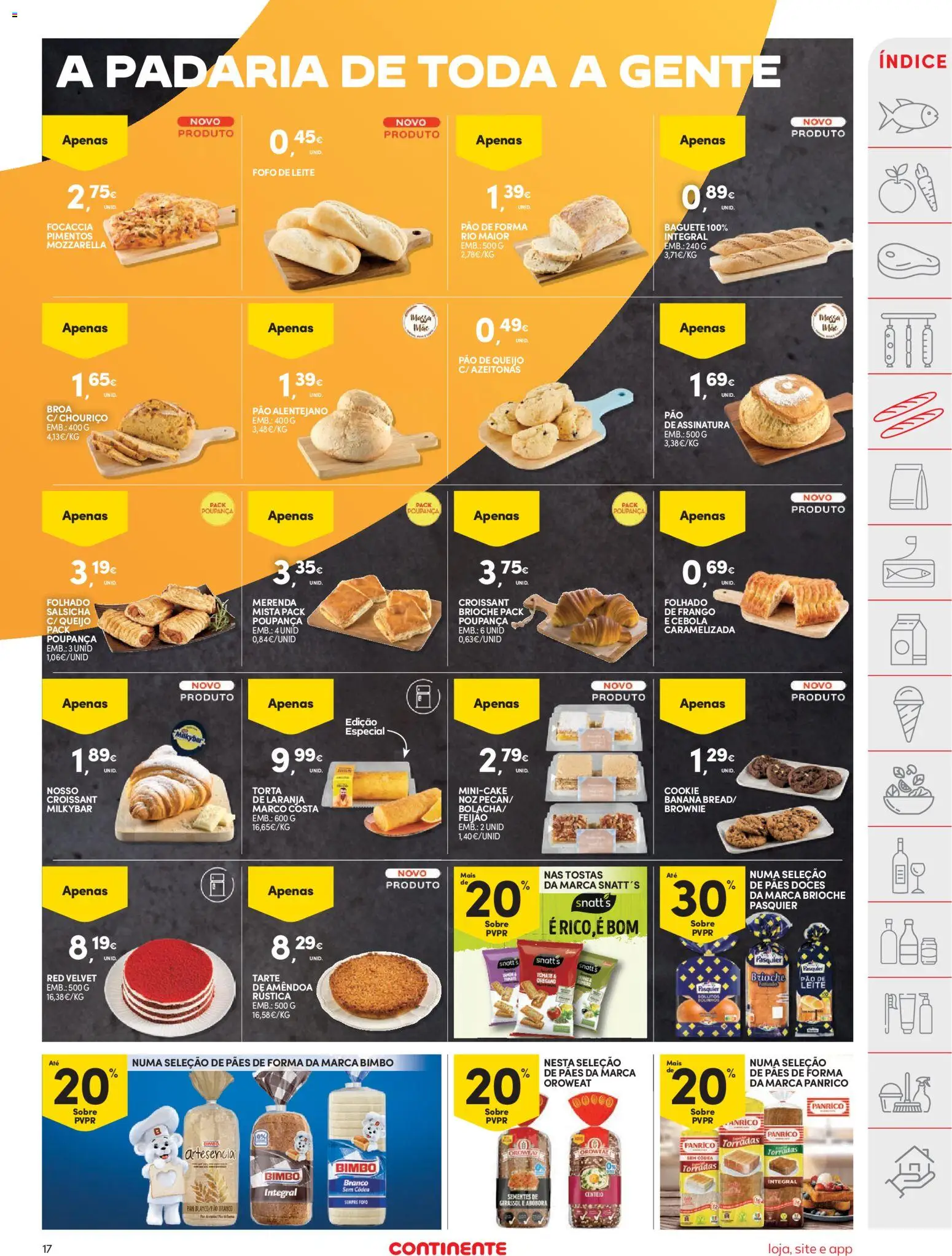 Continente folheto │ válido de 18/08/2026 | Página: 17 | Produtos: Frango, Padaria, Croissant, Abóbora