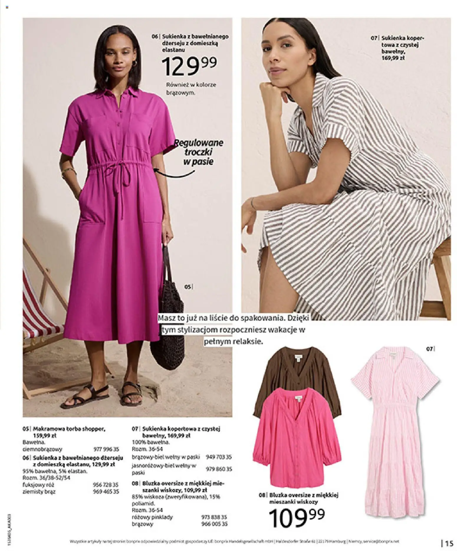 BonPrix Katalog od 18.05.2026 | Strona: 17 | Produkty: Bluzka, Sukienka, Torba, Róż