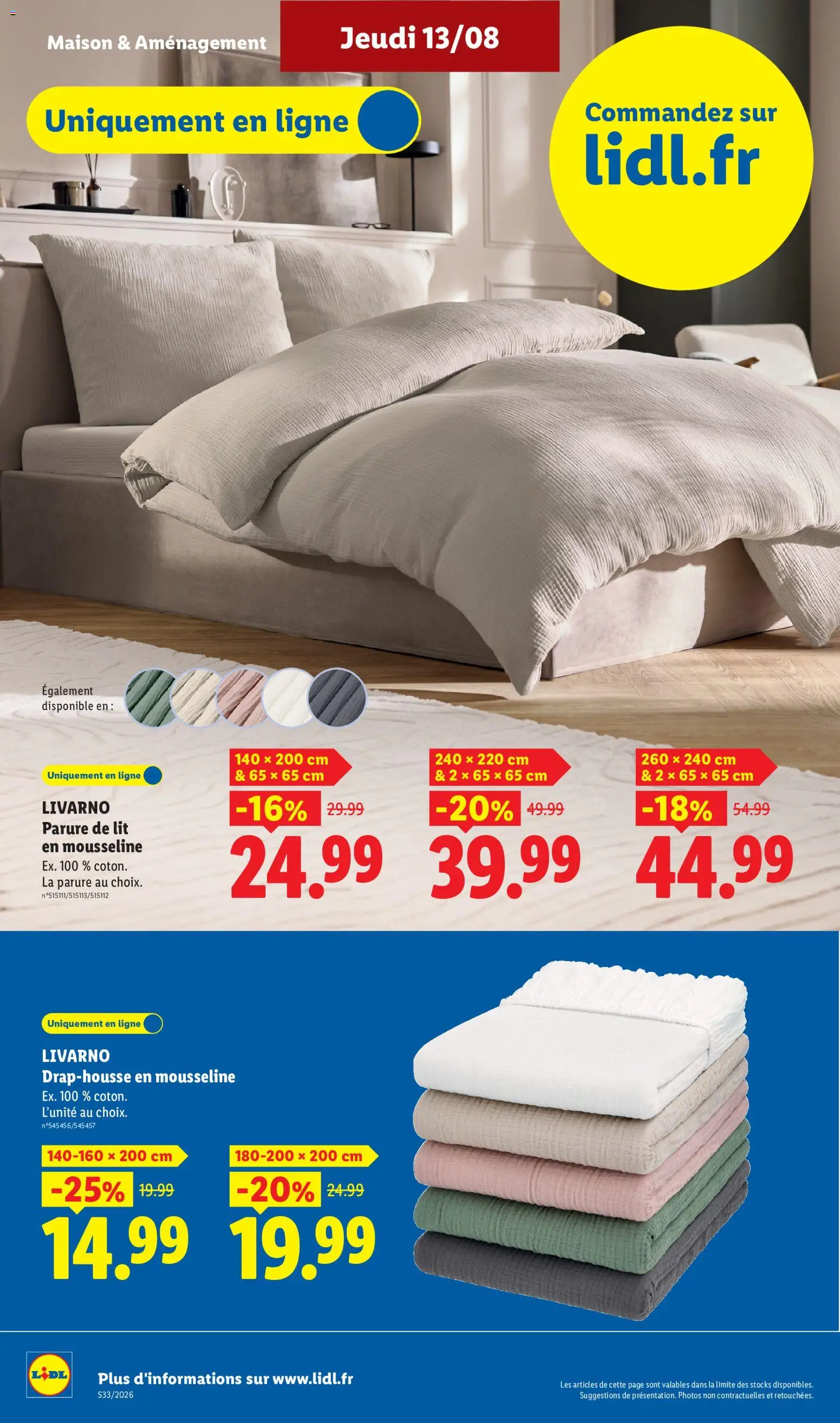 {H1} | Page: 14 | Produits: Parure de lit, Lit, Livarno, Parure de lit en mousseline