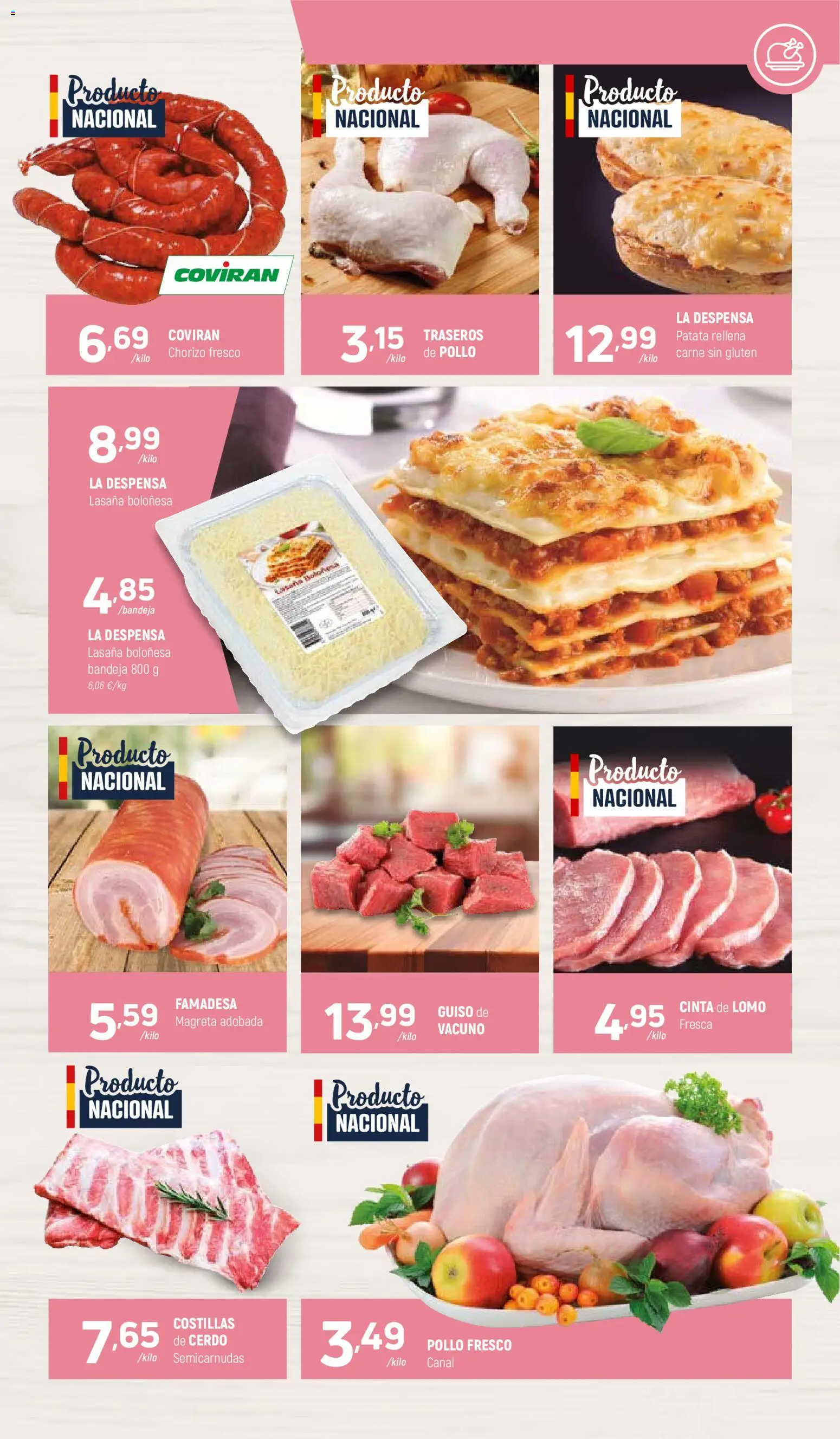 Coviran ofertas │ válido desde el 07.04.2026 | Página: 3 | Productos: Cerdo, Lasaña, Bandeja