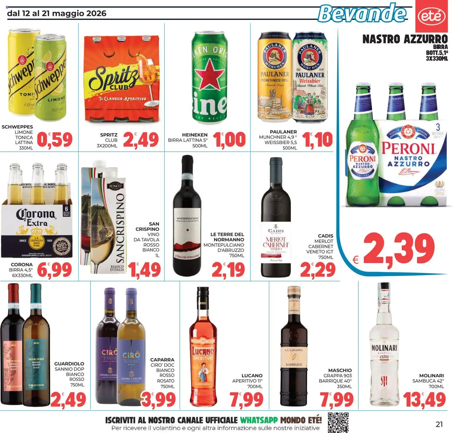 Volantino Eté del 12.05.2026 | Pagina: 21 | Prodotti: Limone, Vino, Grappa, Aperitivo