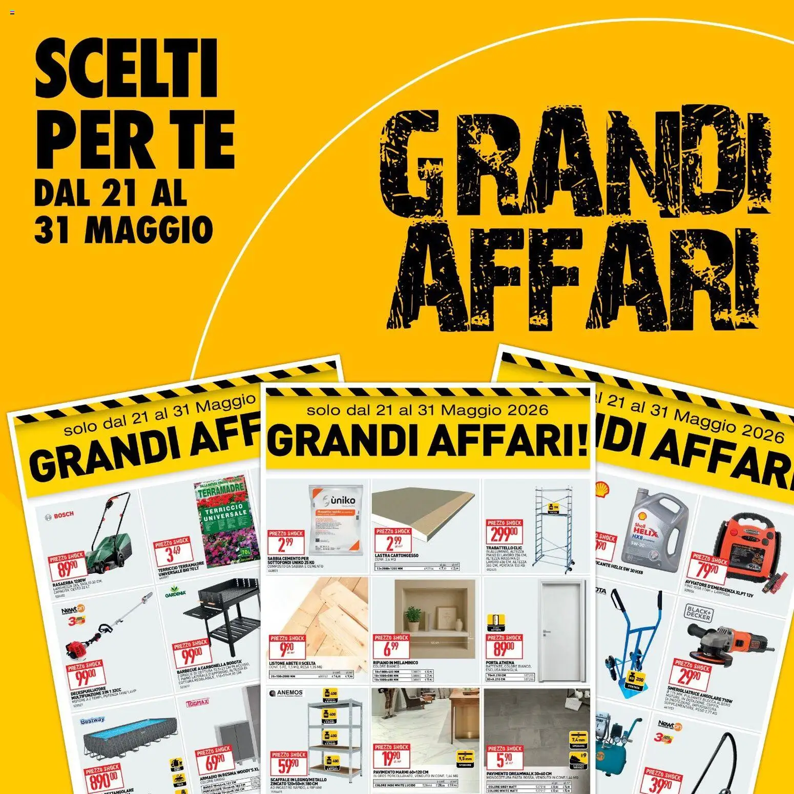 Volantino Ottimax del 21.05.2026 | Pagina: 1 | Prodotti: Pavimento, Barbecue, Decespugliatore, Scaffale