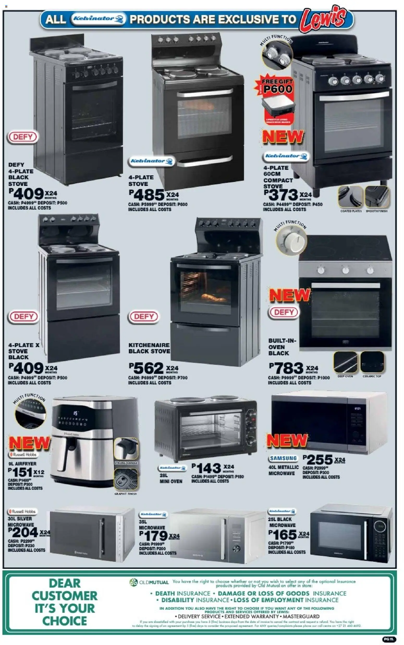 New Lewis Stores catalogue – valid from 10/08/2026 | Page: 11 | Products: Phone, Oven, Stove, Microwave