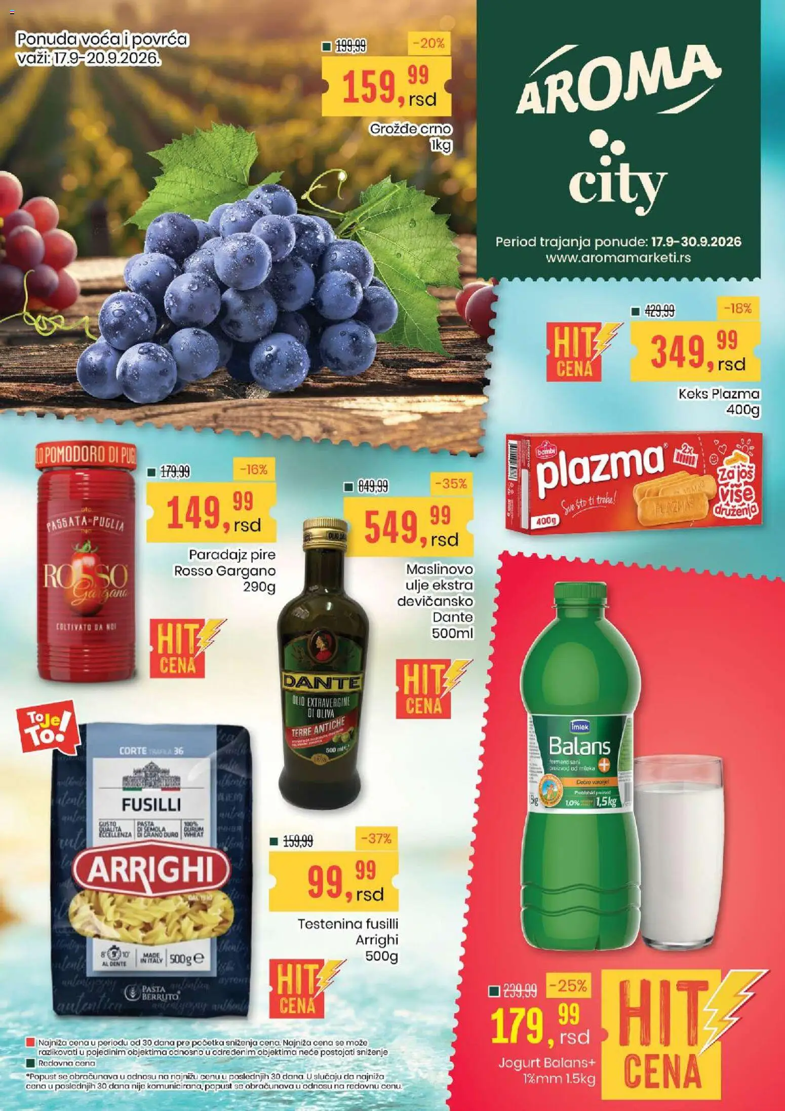 Aroma Market katalog - važi od 17.09.2026 | Strana: 1 | Proizvode: Sto, Plazma, Ulje, Pire