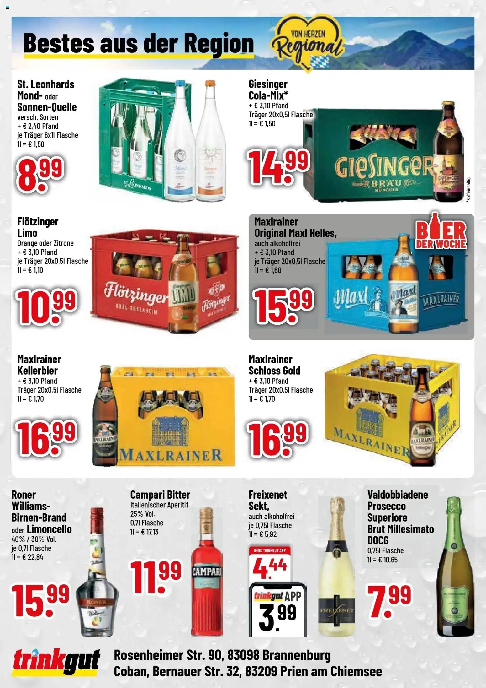Trinkgut Prospekt Brannenburg (ab 28.09.2026) » Angebote online | Seite: 4 | Produkte: Freixenet, Campari, Prosecco, Zitrone