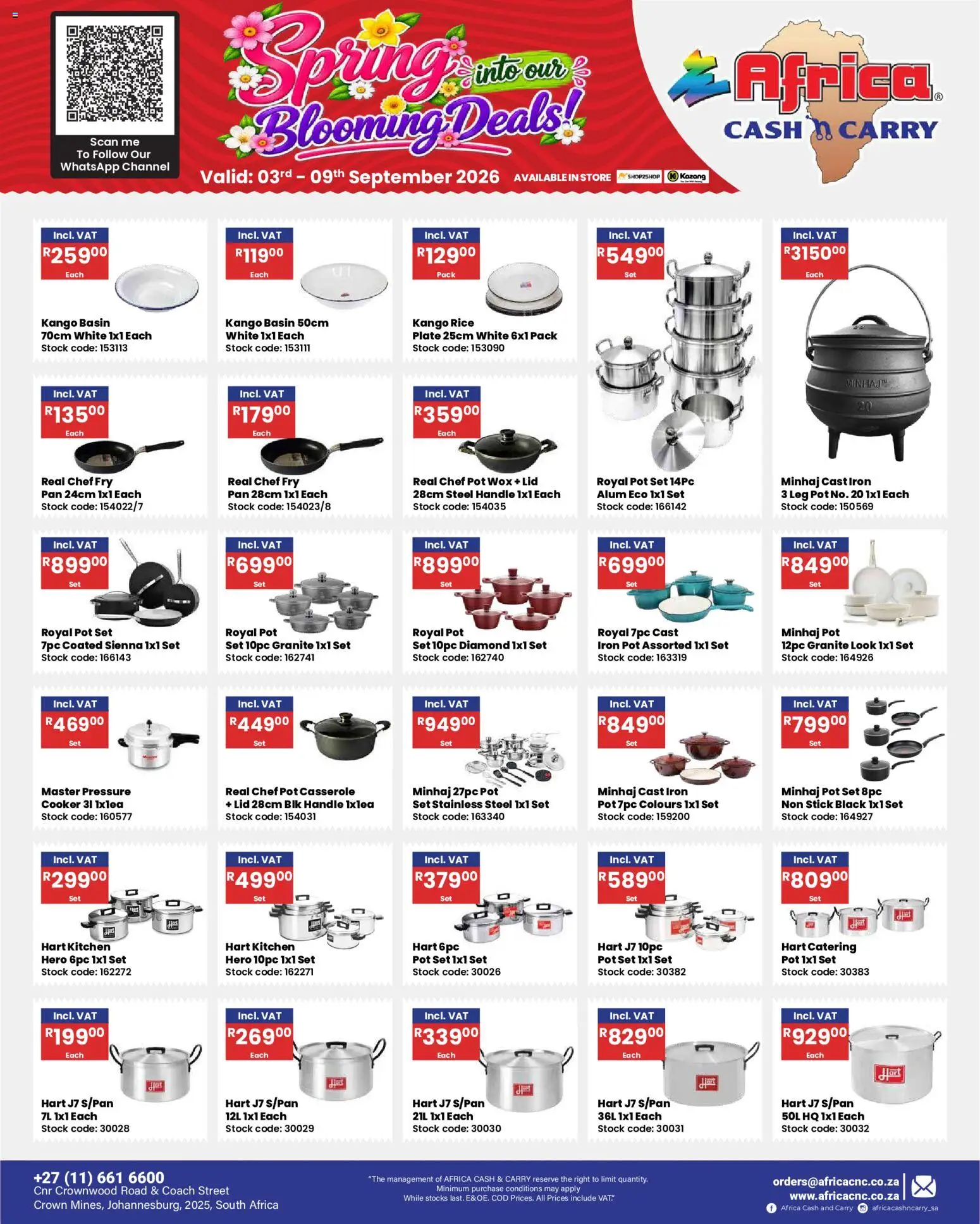 New Africa Cash & Carry catalogue – valid from 03/09/2026 | Page: 42 | Products: Plate, Iron, Cooker, Basin